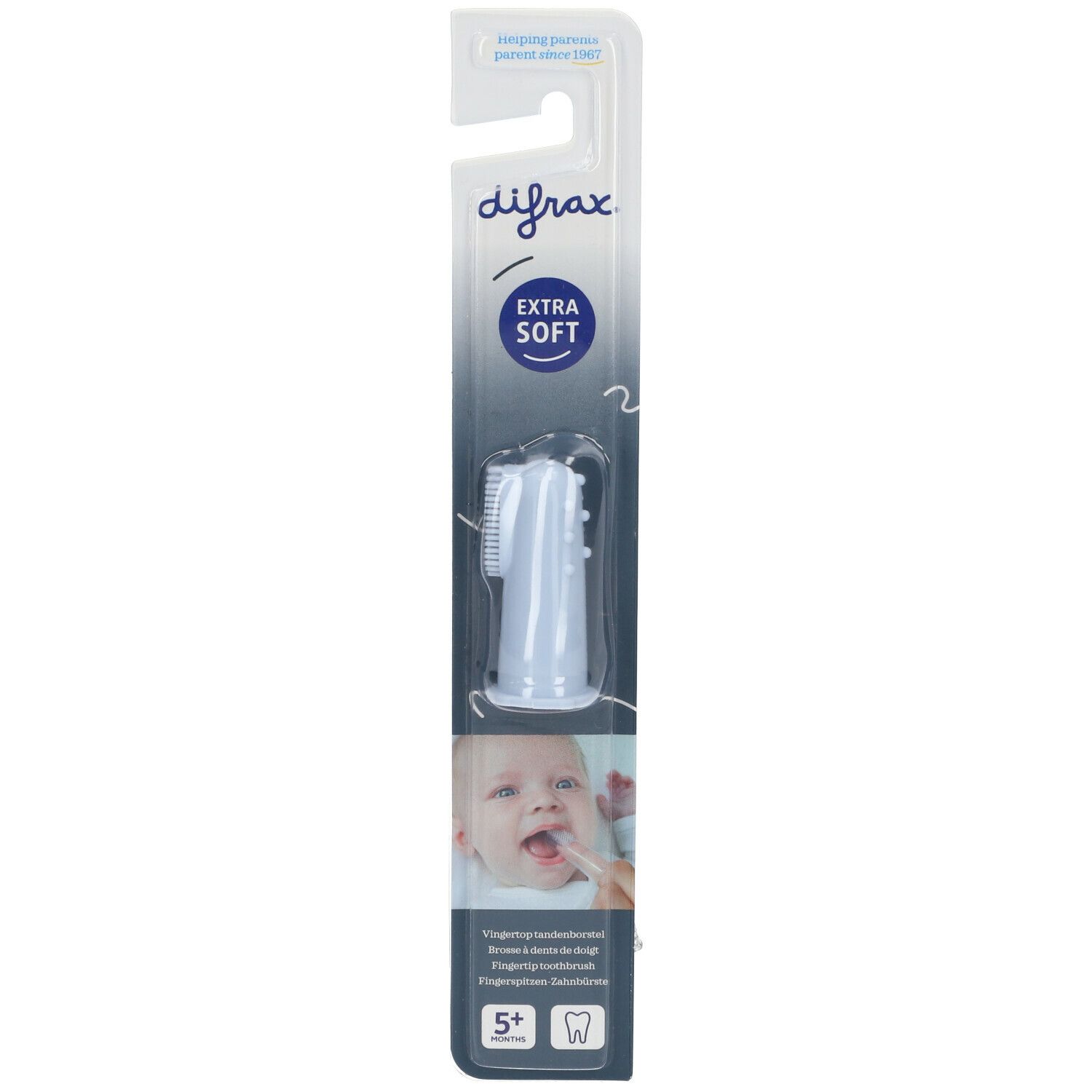 difrax® Brosse à dents de doigt pour bébé Bleu