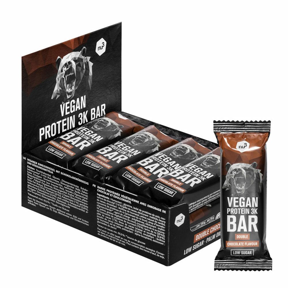 nu3 Vegan Protein 3K Bar, Double Chocolat
