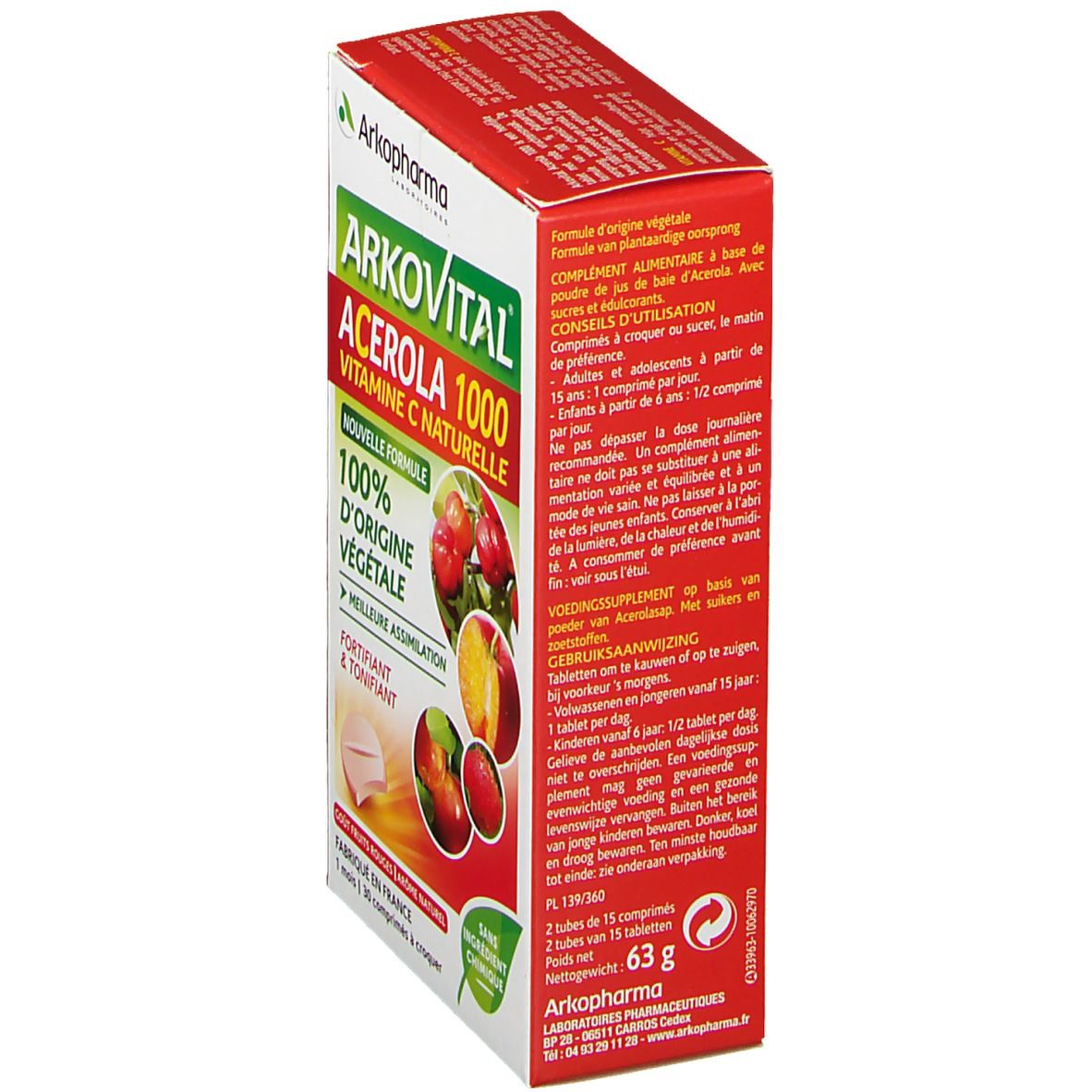 Arkopharma Acérola 1000 vitamine C  shoppharmacie.fr