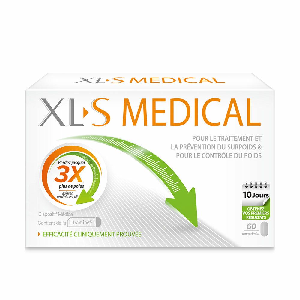 Xl-S Medical – Comprimés d'Aide à la Perte de Poids, Captent les Graisses Alimentaires – 60 comprimé