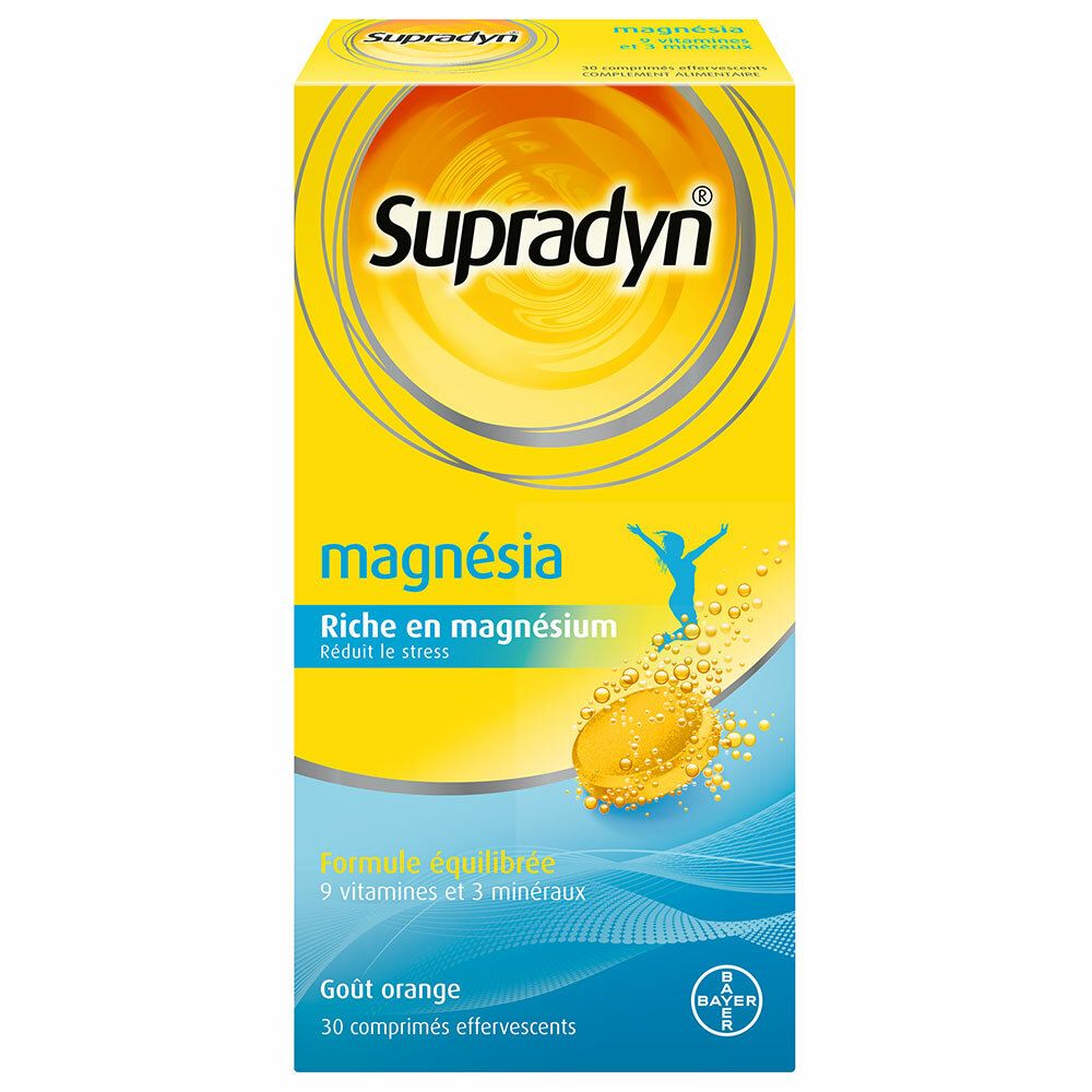 Supradyn Magnesia Eff. Vitamines ; minéraux et magnésium 30 comprimés Anti Stress