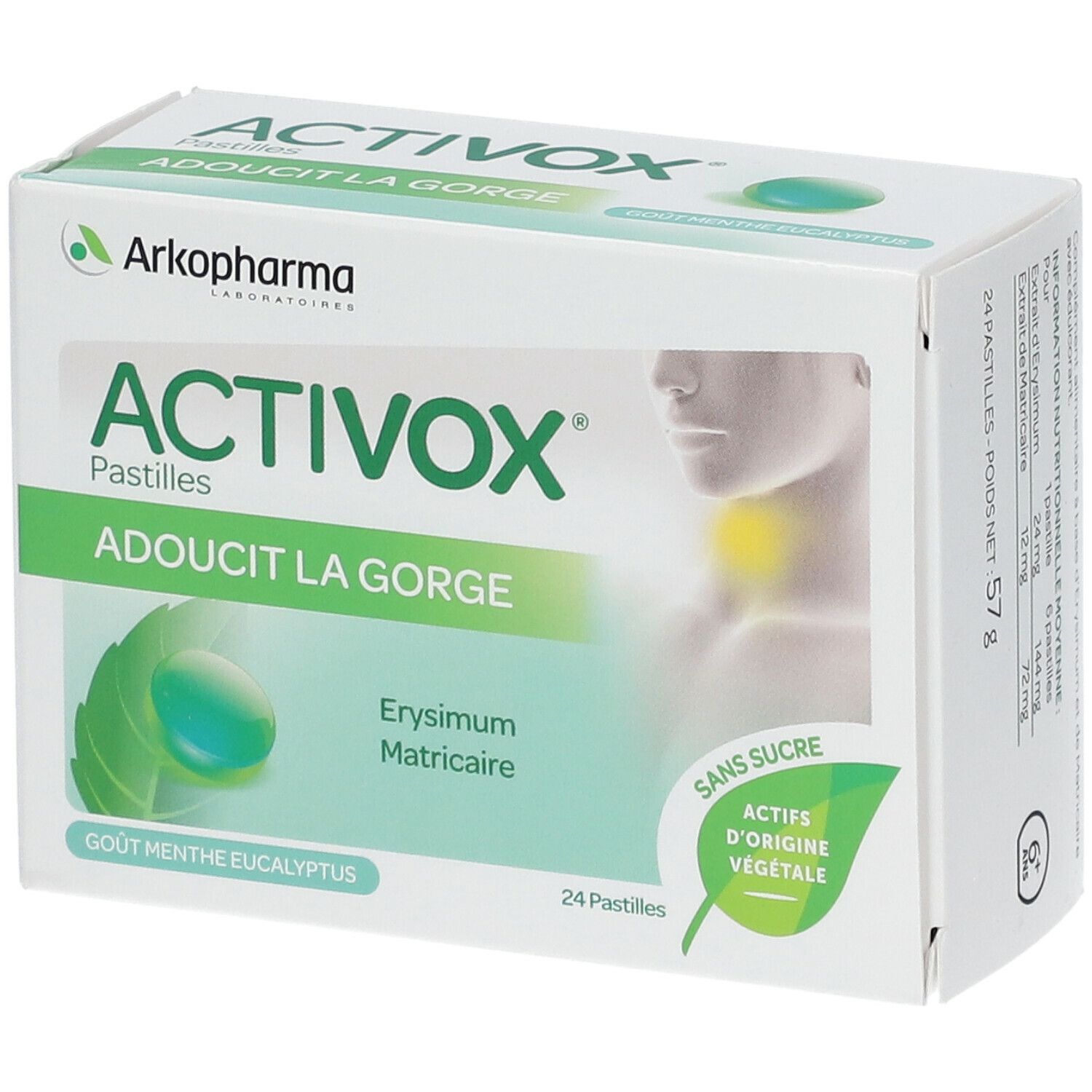 Arkopharma Activox pastilles pour la gorge sans sucre à la menthe