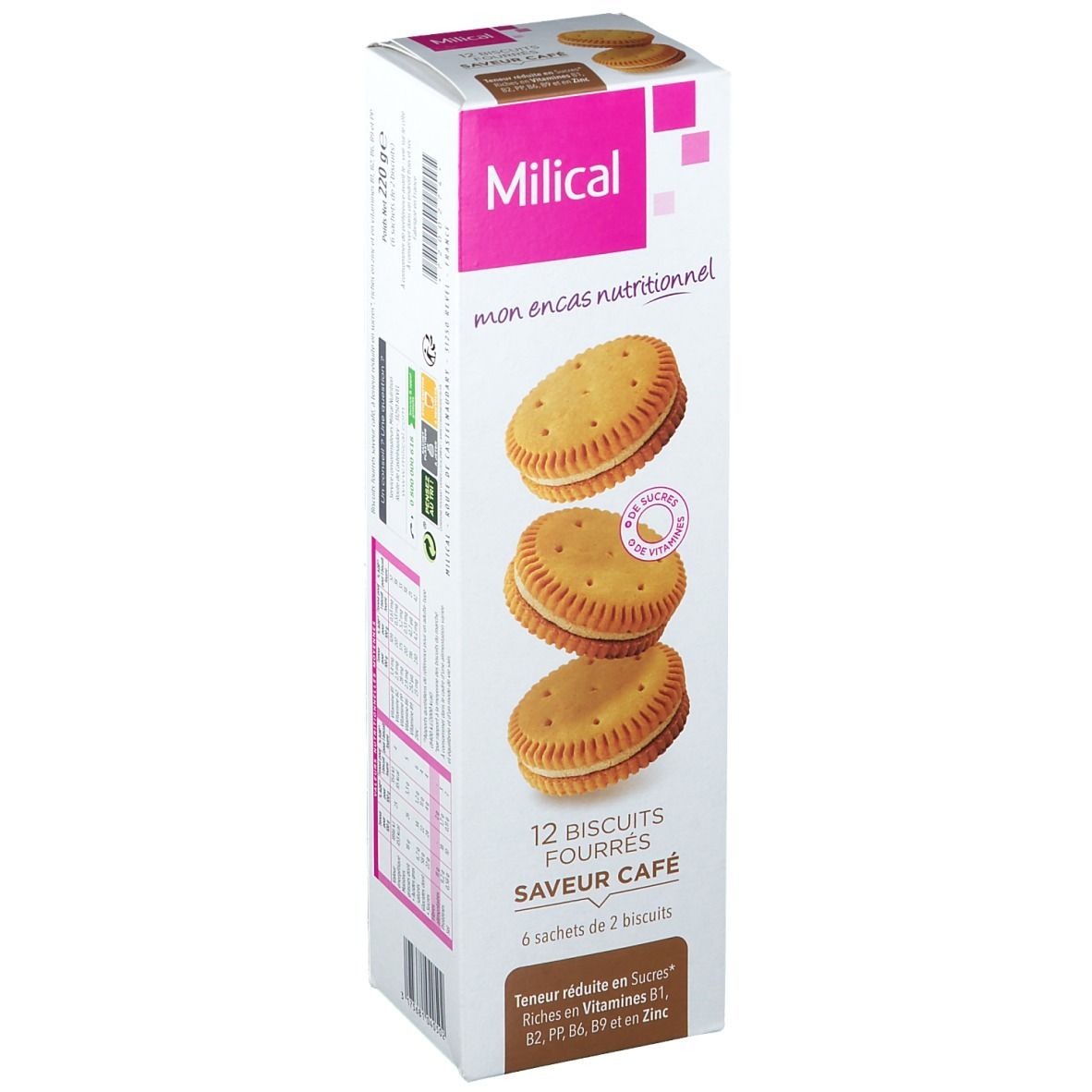 Milical Nutrition biscuits fourrés café