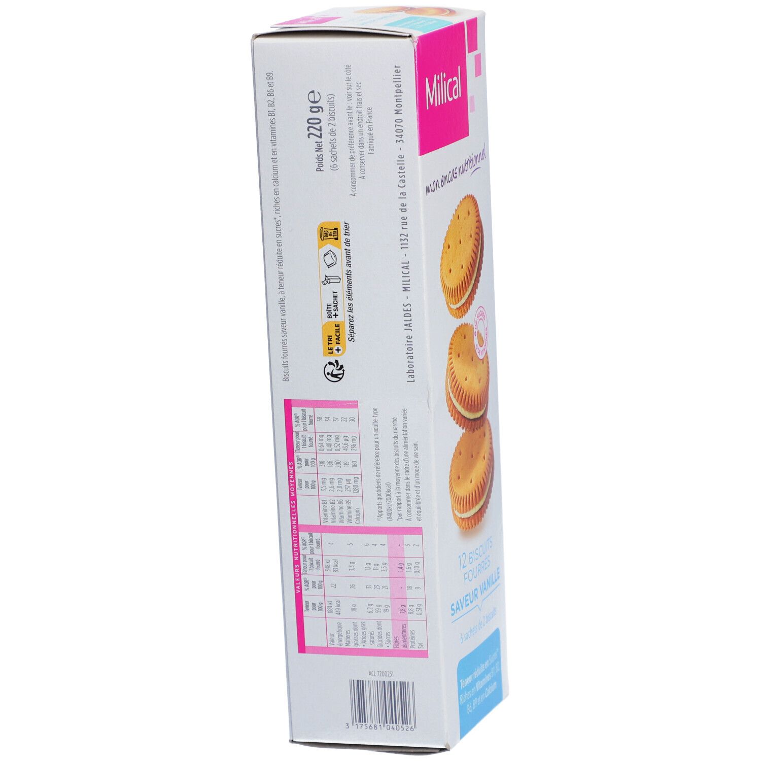 Milical Nutrition biscuits fourrés vanille - shop-pharmacie.fr Milical Nutrition biscuits fourrés vanille - shop-pharmacie.fr