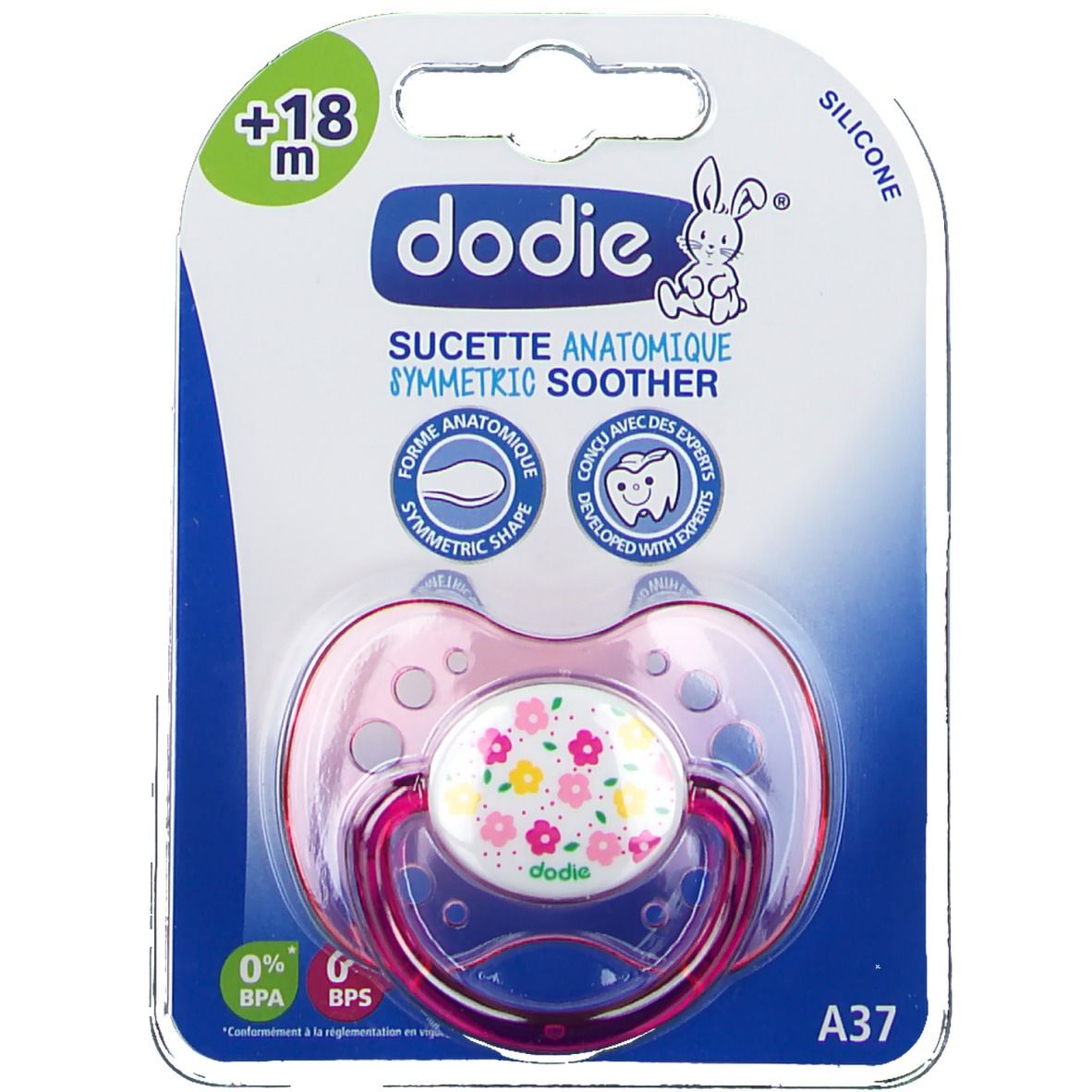 dodie® sucette anatomique silicone +18 mois (Couleur non sélectionnable)