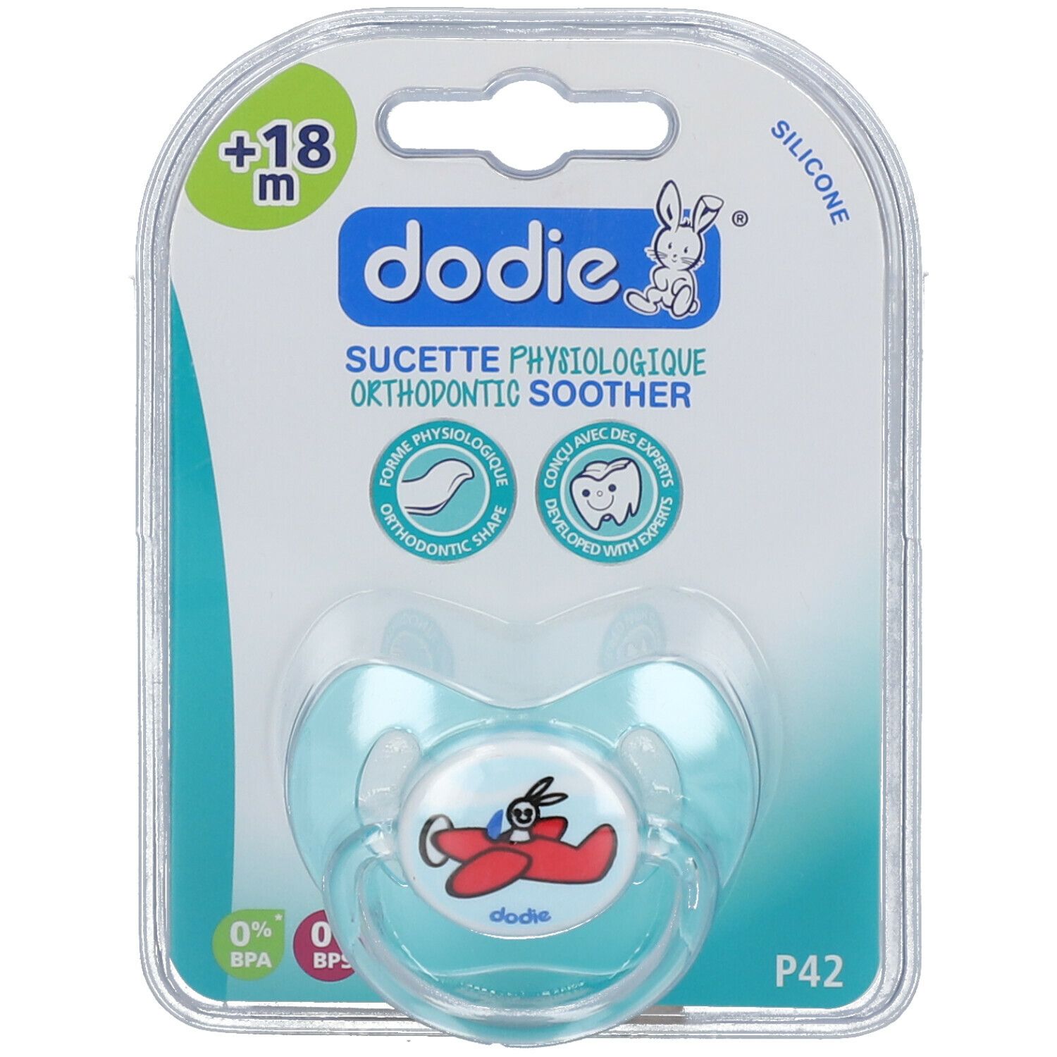 dodie® sucette physiologique silicone +18 mois (Couleur non sélectionnable)