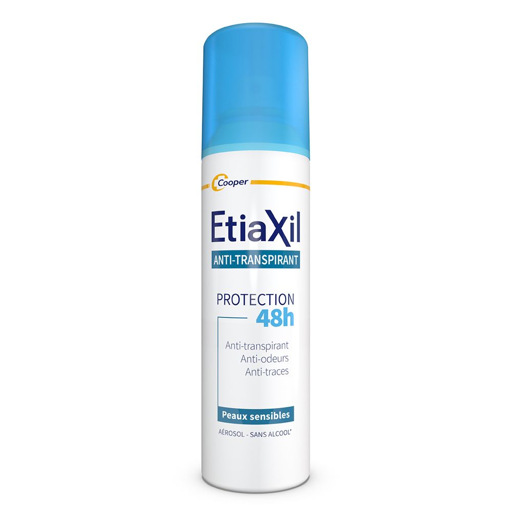 EtiaXil Déodorant Anti-transpirant 48 h Aerosol sans alcool Peaux Sensibles
