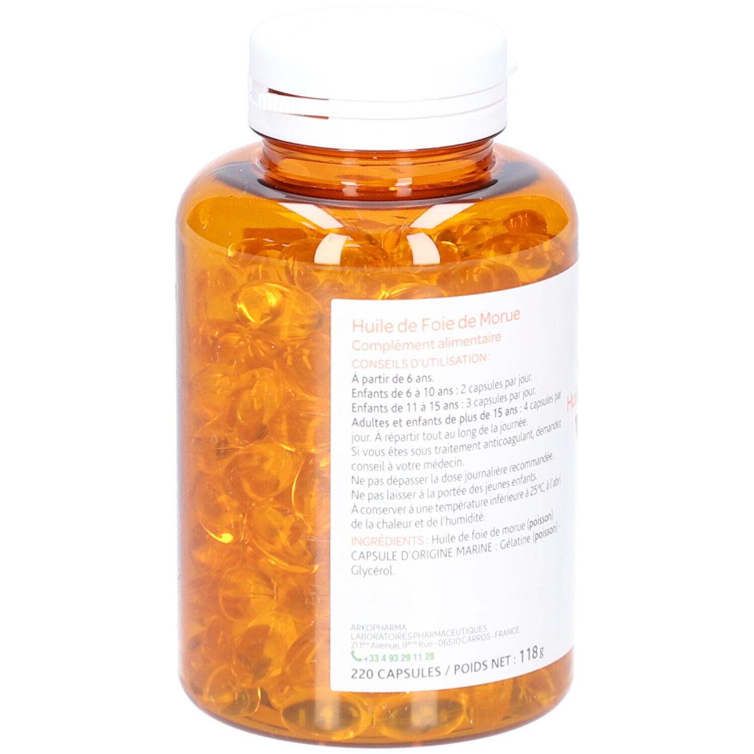 Arkopharma Arkogélules® Huile de foie de morue - shop-pharmacie.fr