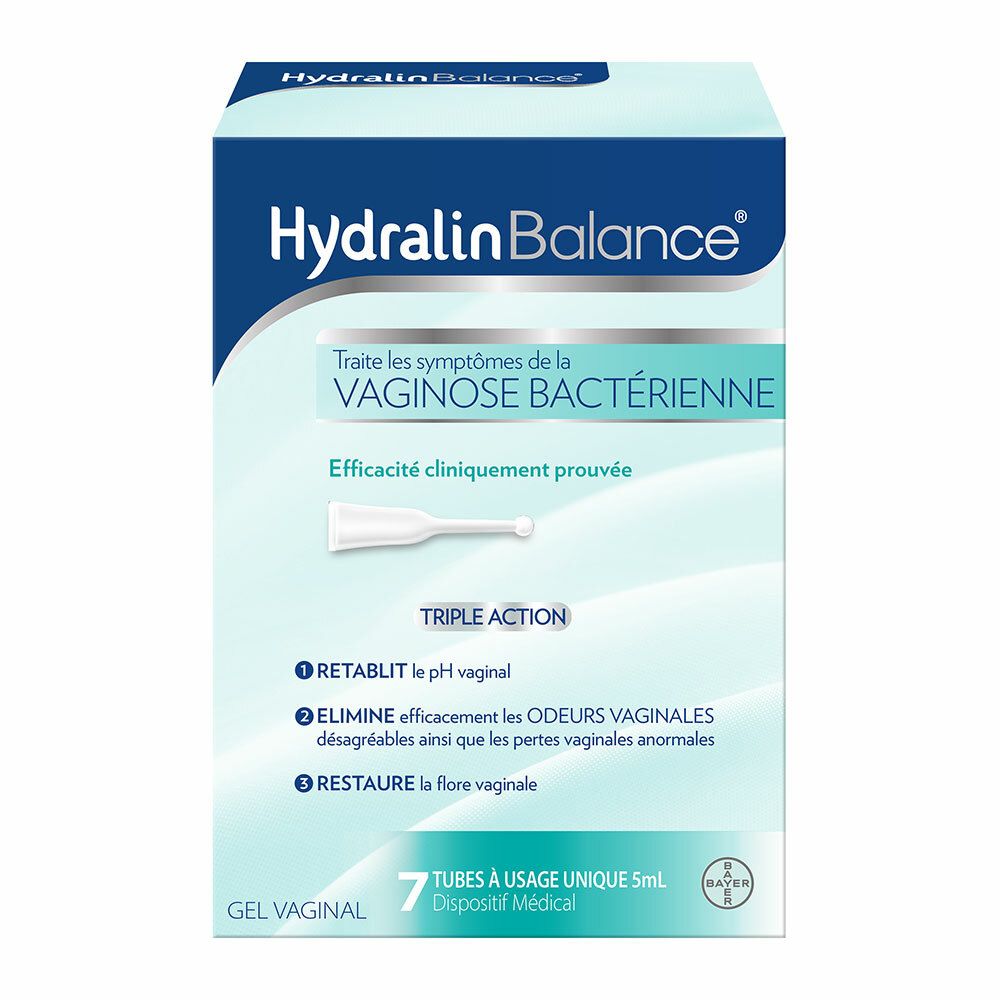 Hydralin Balance Gel Vaginal contre Vaginose bactérienne Triple Action 7 tubes