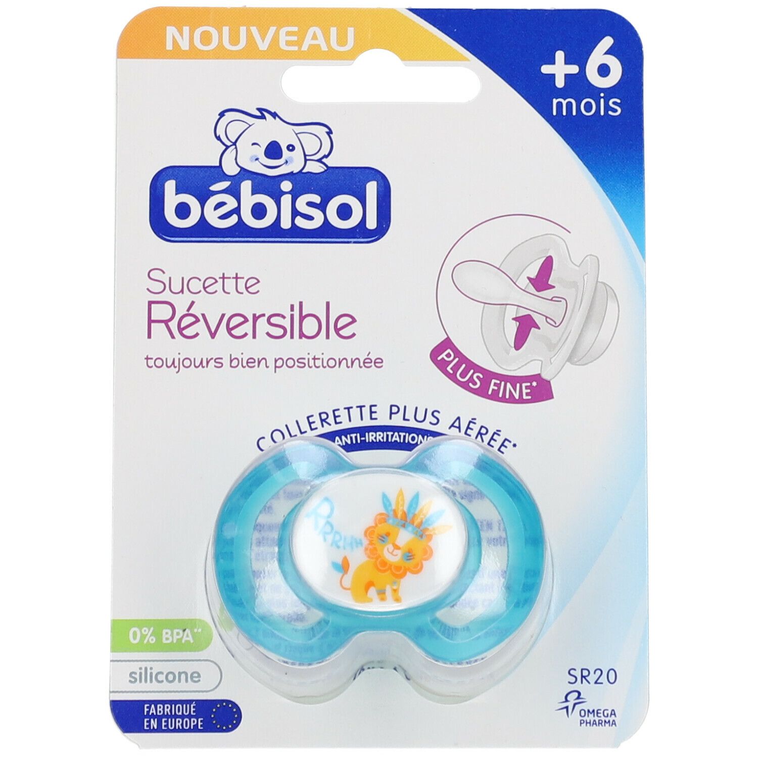 bébisol Sucette Réversible silicone +6 mois (Couleur non sélectionnable)