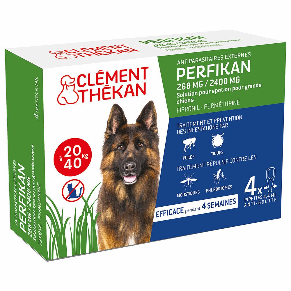 Clément Thékan Perfikan 268 mg/2400 mg Spot-on Chien 20-40 kg