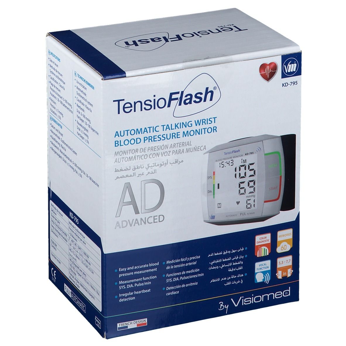 TensioFlash® AD Advanced Monitor de presion arterial