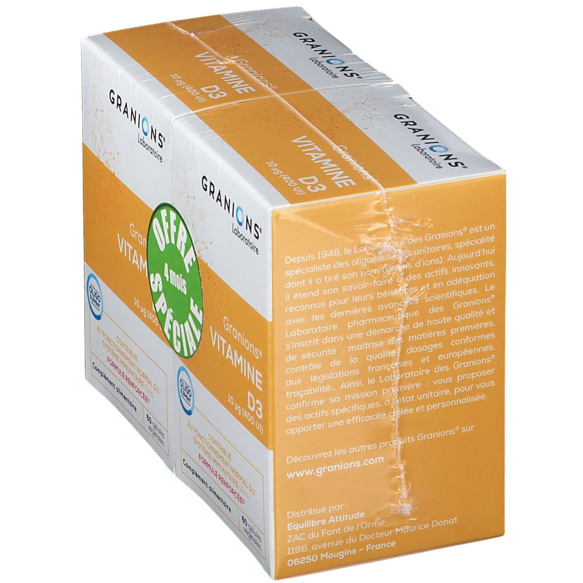 Laboratoire des Granions® Vitamine D3 10 µg  shoppharmacie.fr