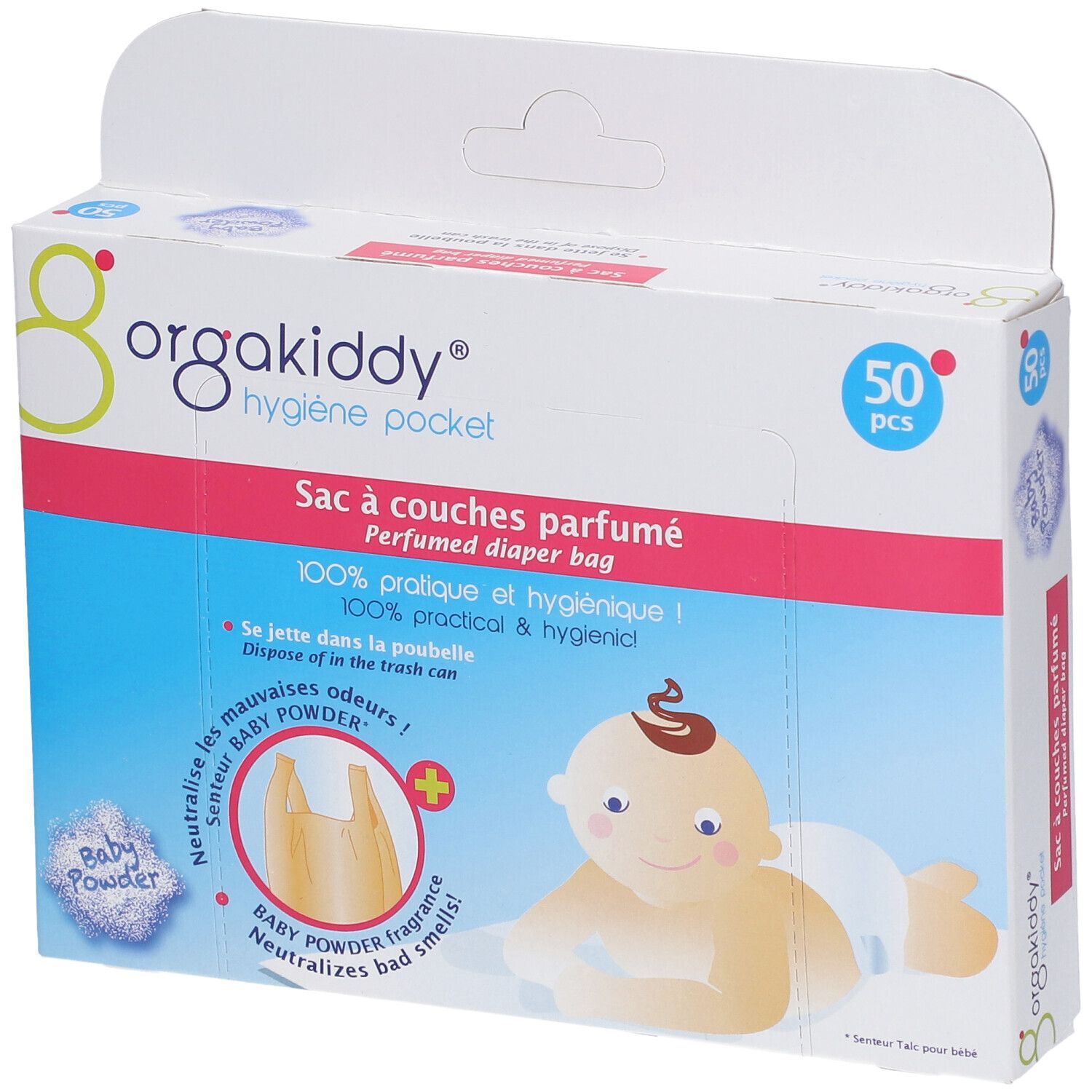 orgakiddy® Sac à couches parfumé Talc