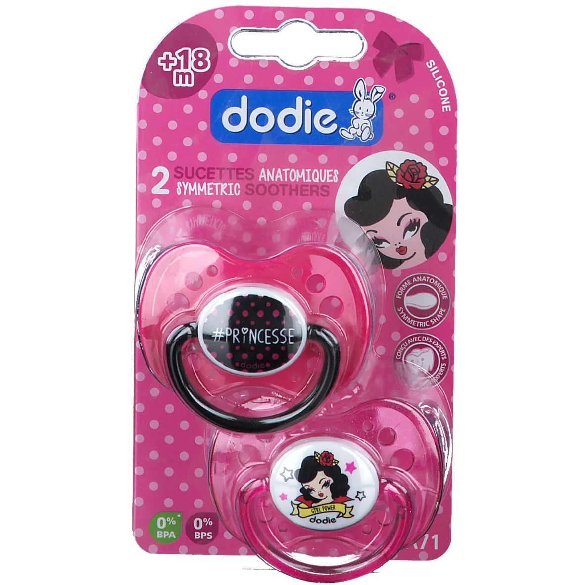 dodie® Duo sucettes +18 mois Motiv 'Princesse'