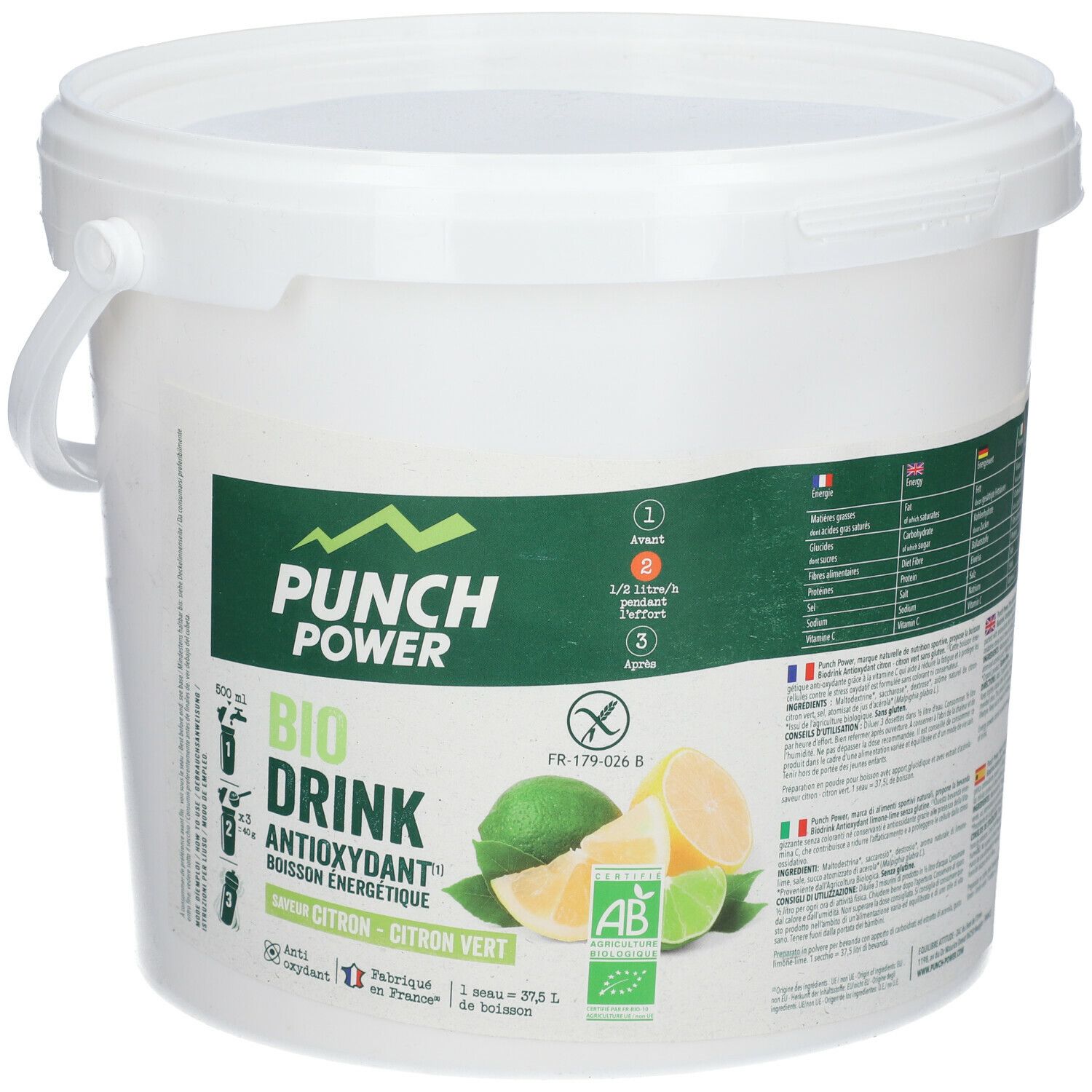 Punch Power Biodrink Antioxydant BIO Citron-Citron Vert