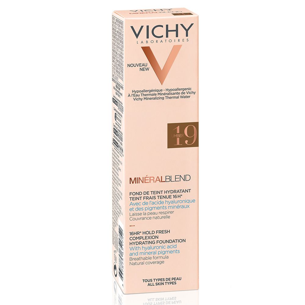 Vichy Minéralblend Fond de teint hydratant teint frais Tube 30ml - Teinte 19 Umber