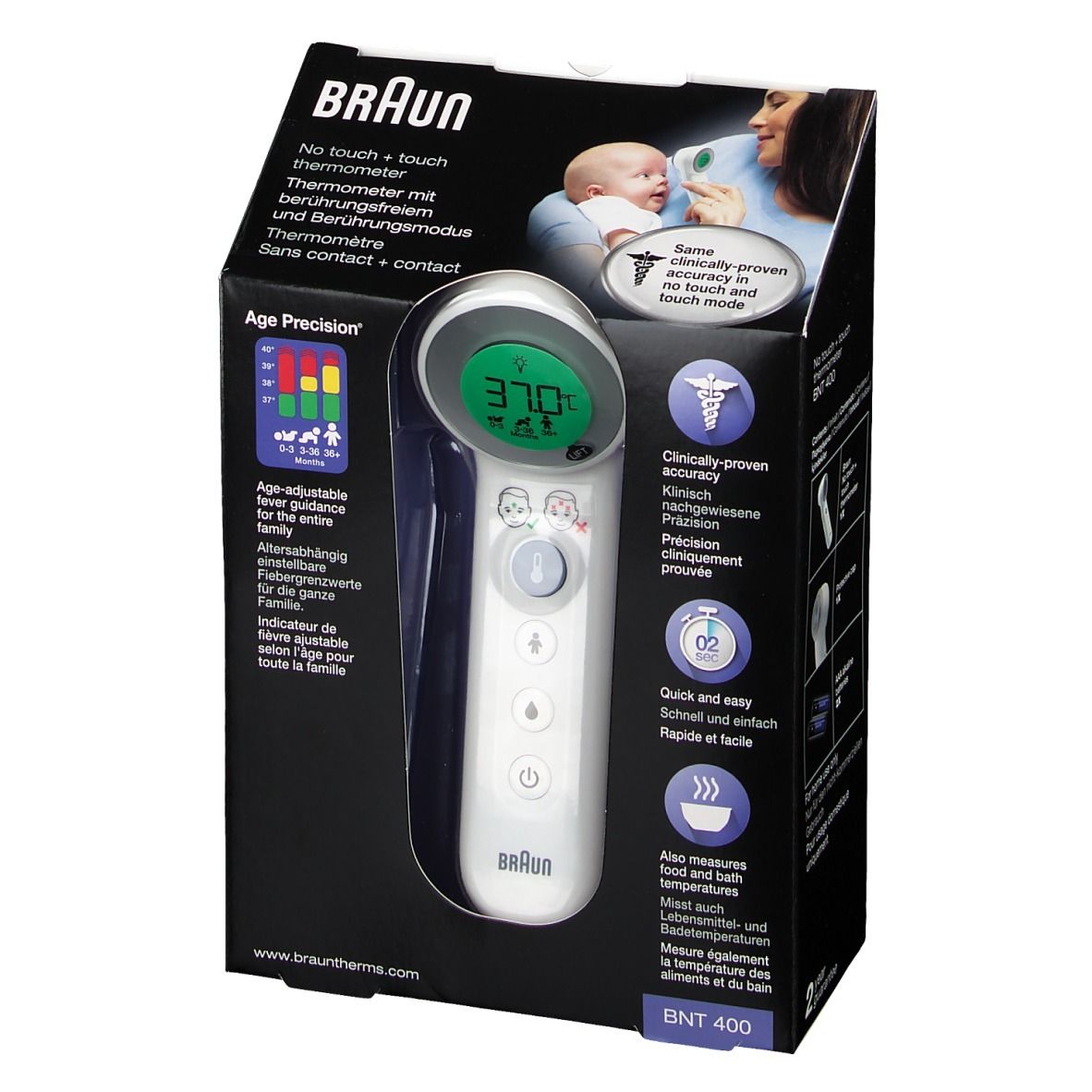 thermometre bebe sans contact braun
