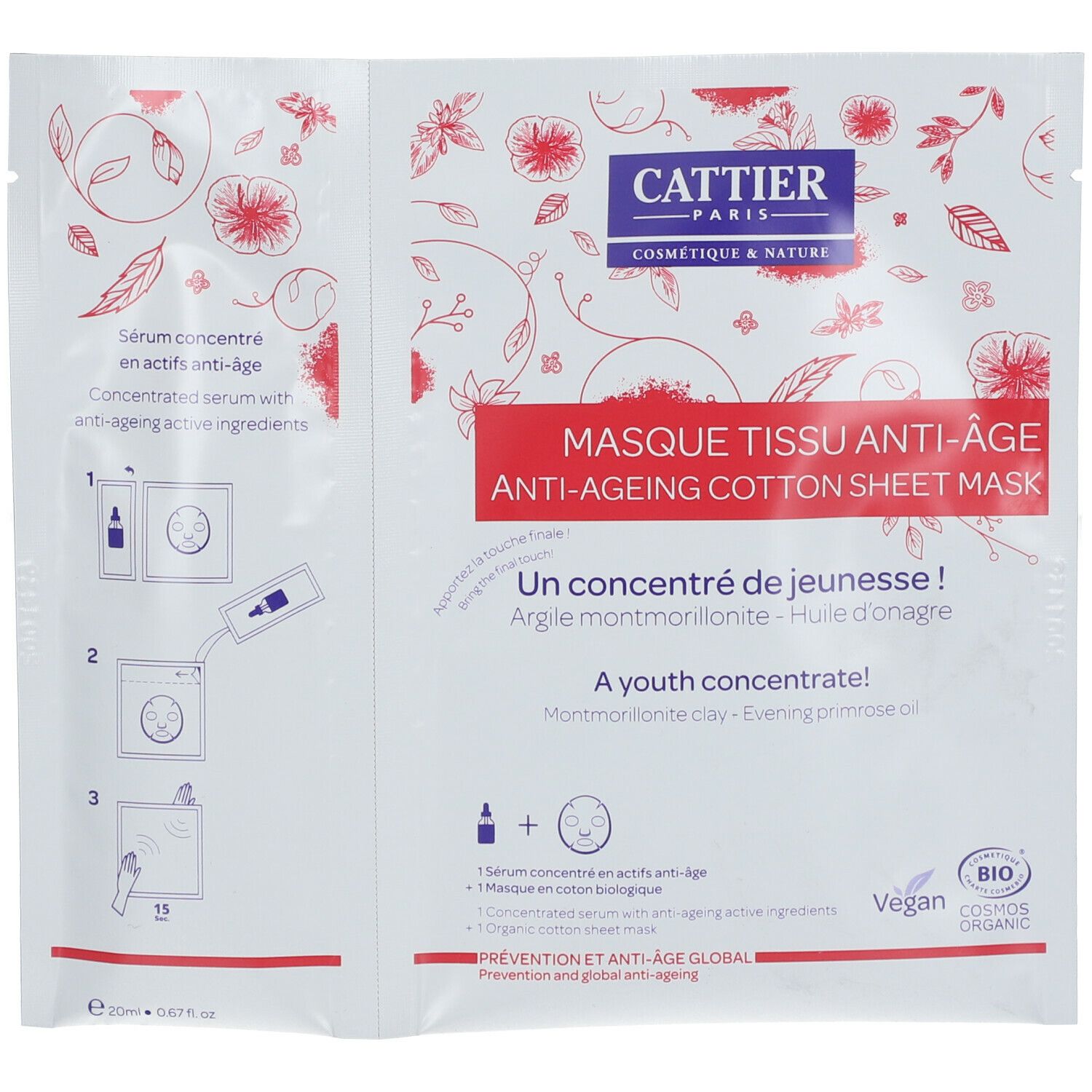 Cattier Masque Tissu Anti-Âge