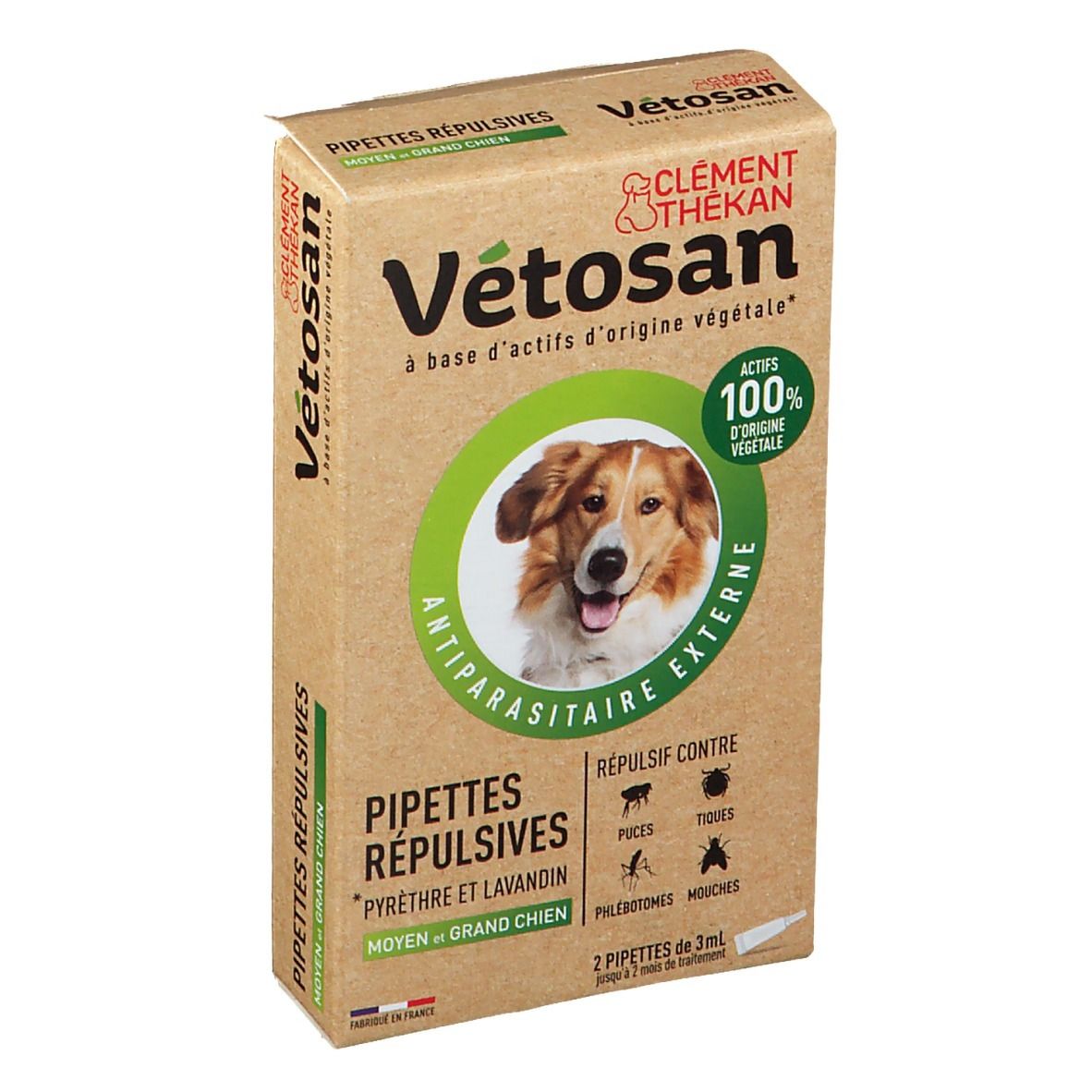 Clément Thékan Vétosan Pipettes Répulsives Moyen et Grand Chien
