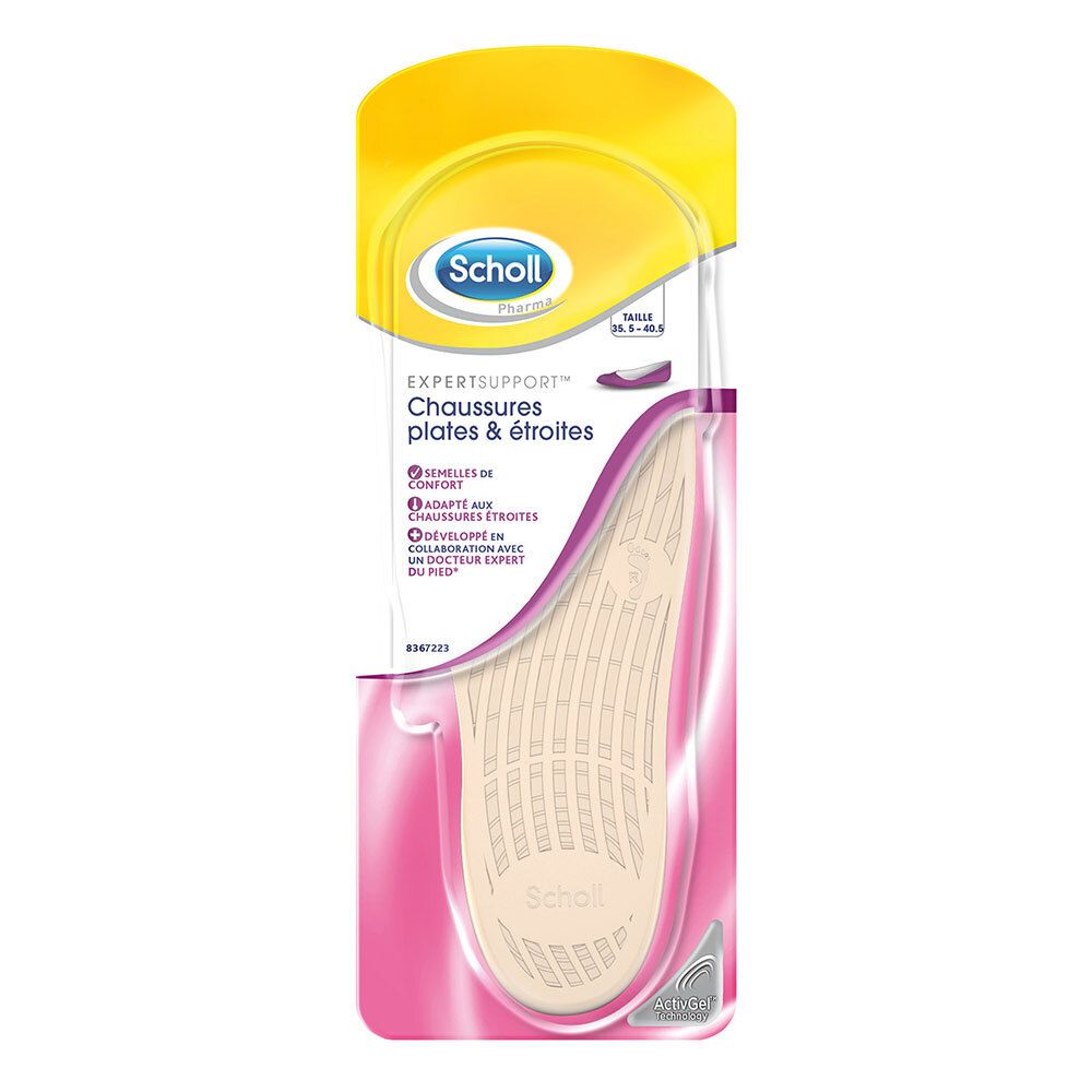 Scholl® Semelles ActivGel™ Chaussures plates & étroites Taille 35,5 - 40,5