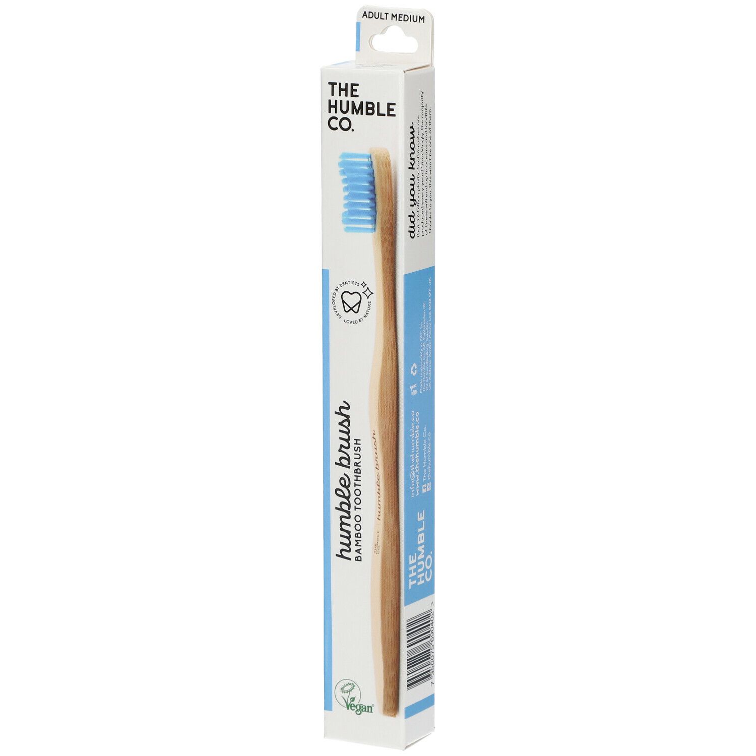 The Humble Co. Humble Brush® Brosse à dents en Bambou Adulte Medium Bleu