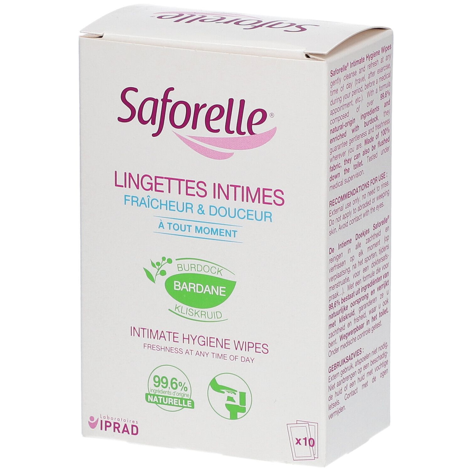 Saforelle® Lingettes Intimes Fraîcheur & Douceur