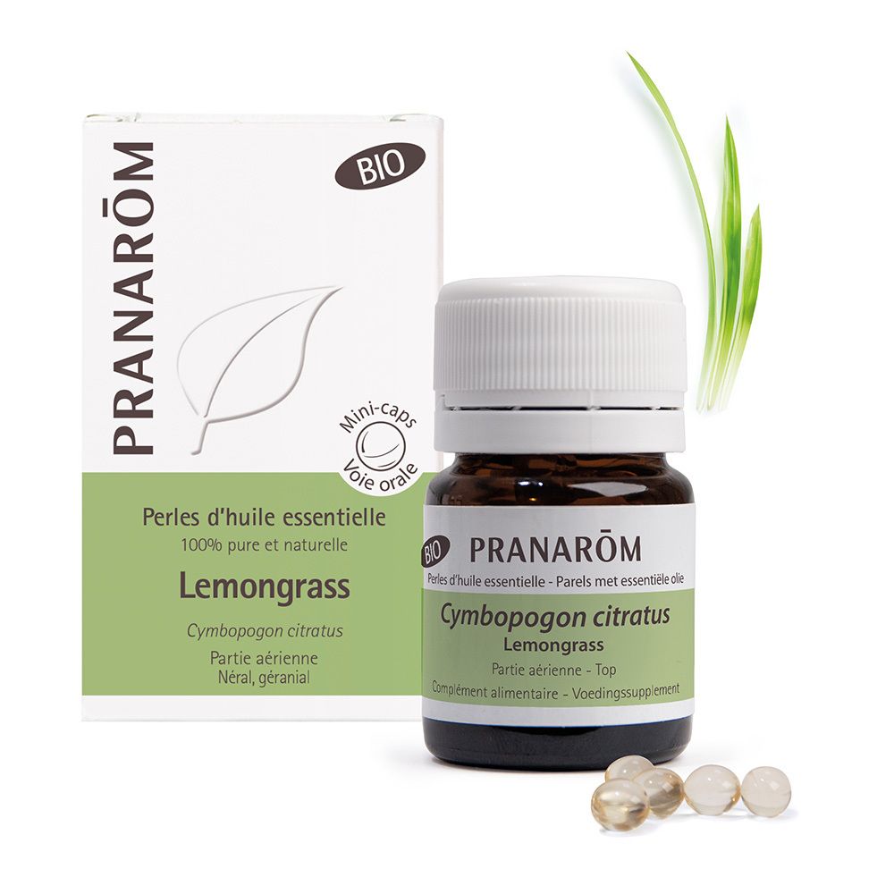 Pranarôm Perles d'huile essentielle Lemongrasse Bio