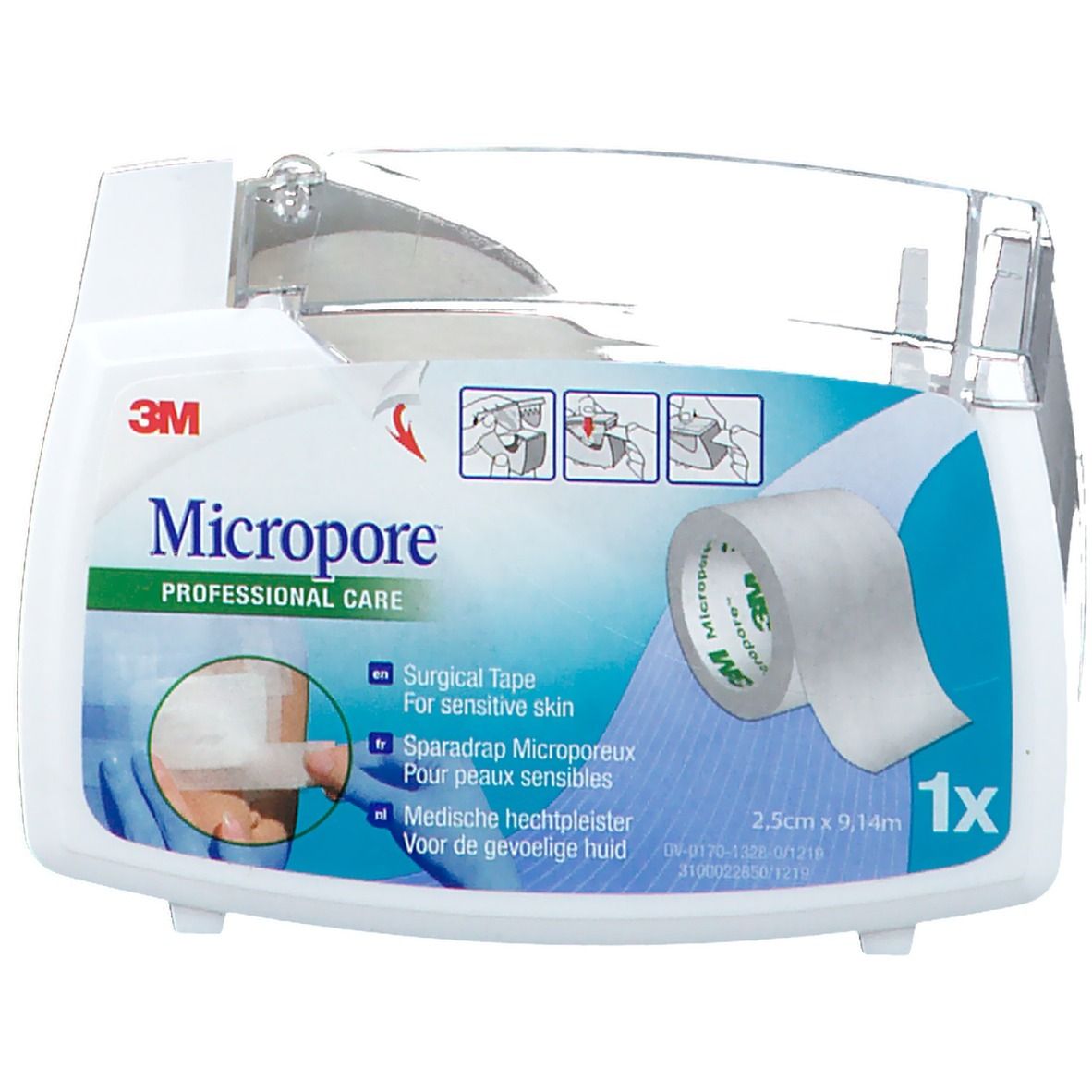 3M™ Micropore™ Sparadrap microporeux, non tissé 9,14 m x 2,5 cm