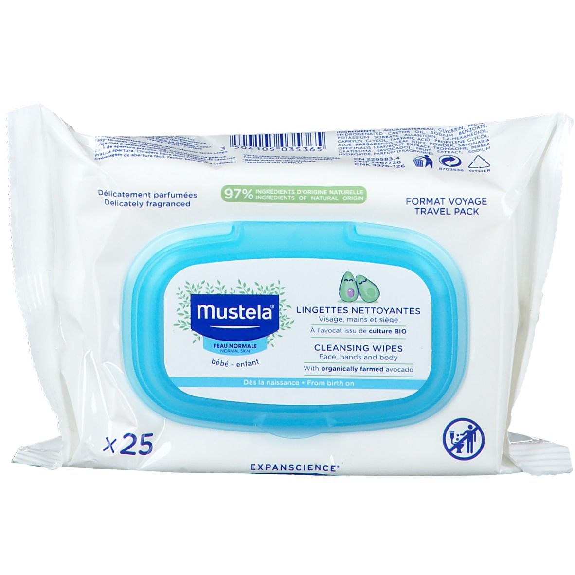 Mustela B B Enfant Lingettes Nettoyantes Peau Normale Pc S Lingette S