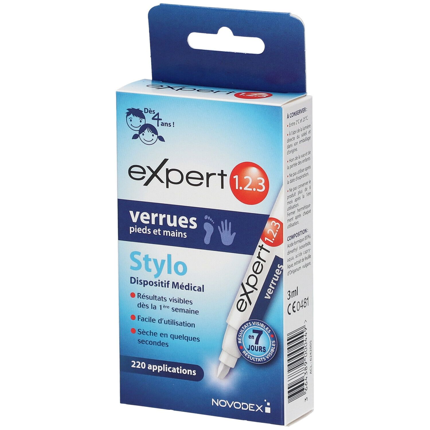 Novodex Expert 1.2.3 verrues Stylo
