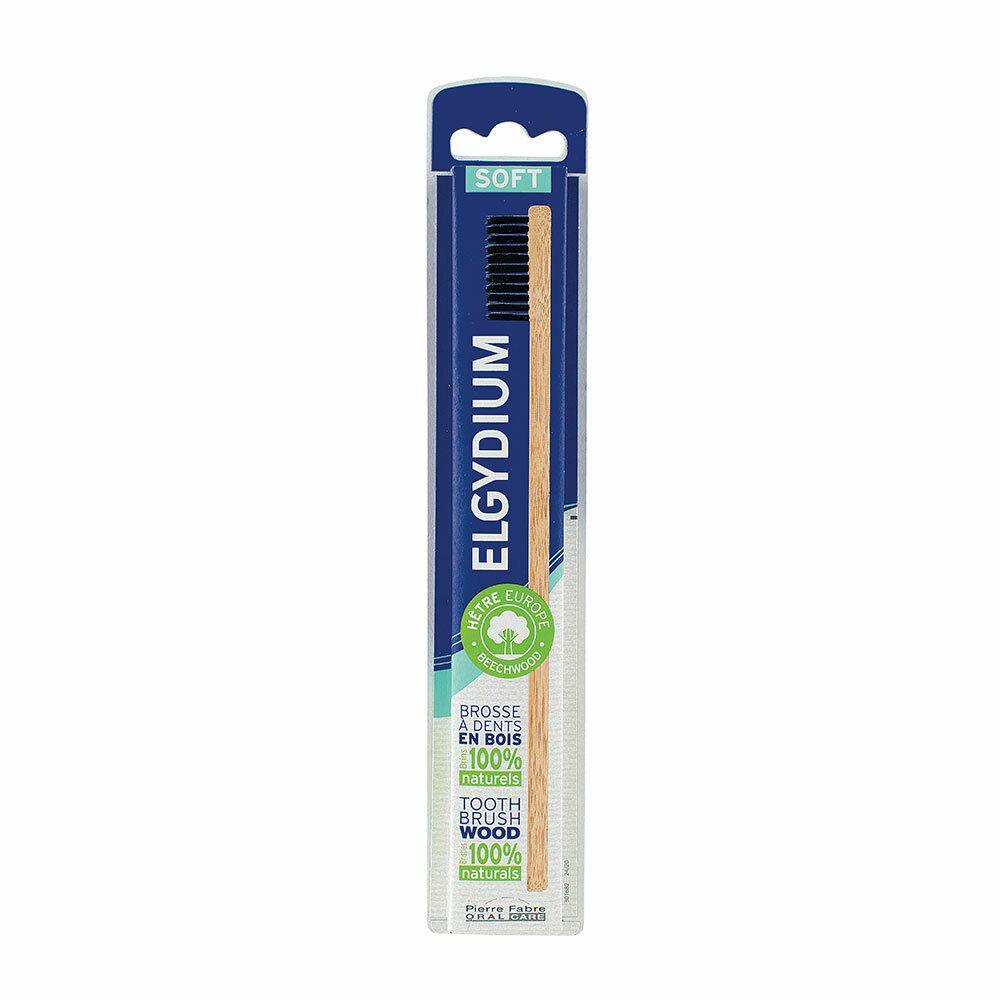 Elgydium - Brosse à dents Bois Eco conçue souple