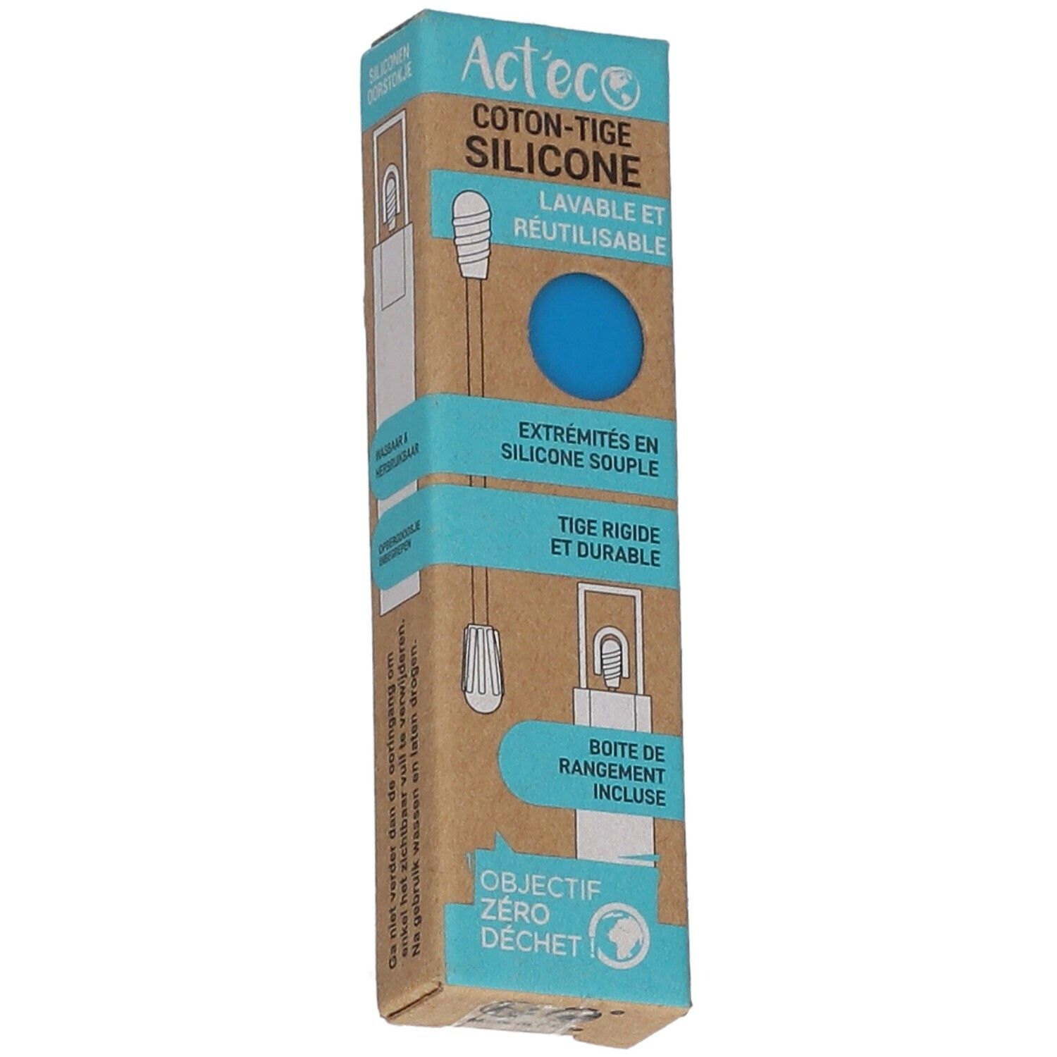 Act'eco Coton-Tige Réutilisable Silicone Bleu