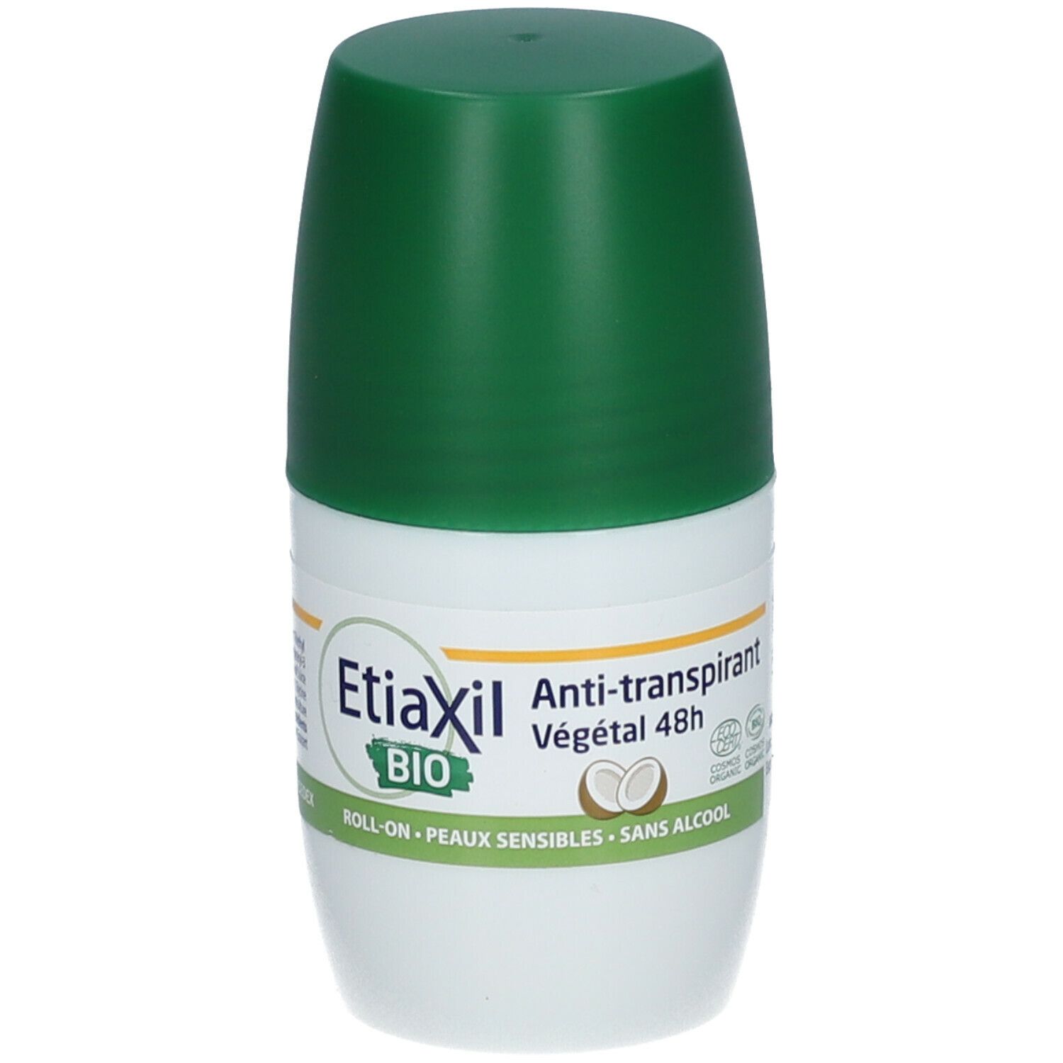 EtiaXil Bio Peaux Sensibles Déodorant Anti-transpirant Végétal 48 h Coco certifié BIO Roll'on