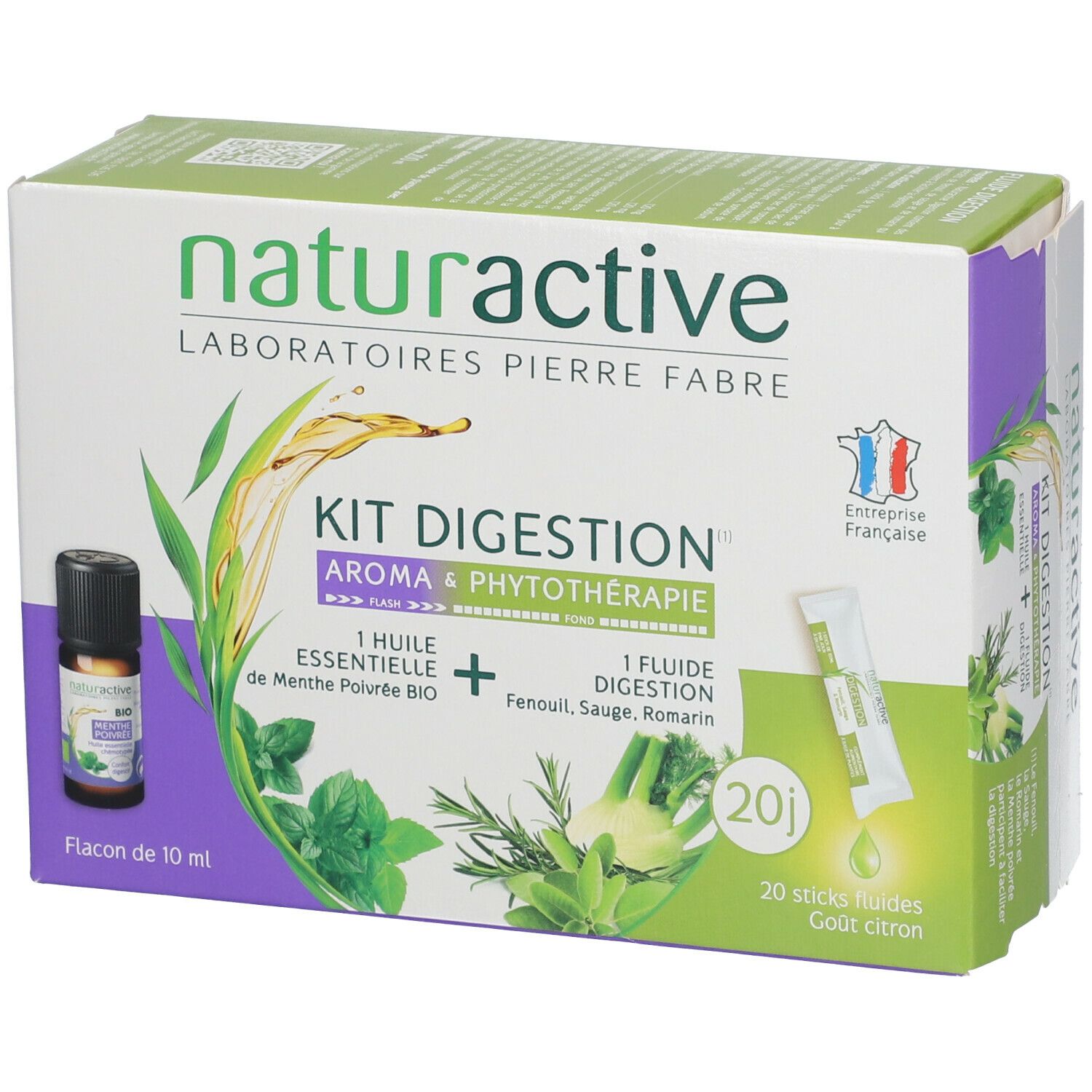 Naturactive Kit Digestion Stick fluide + Huile essentielle de Menthe poivrée BIO