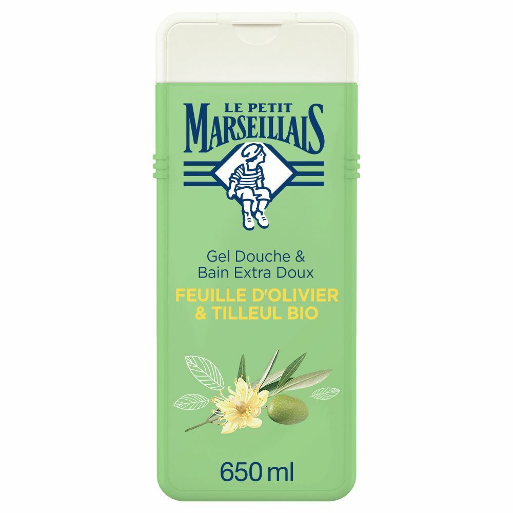 Le Petit Marseillais Gel Douche & Bain Extra Doux Feuille d'Oliver et Tilleul Bio 650 ml