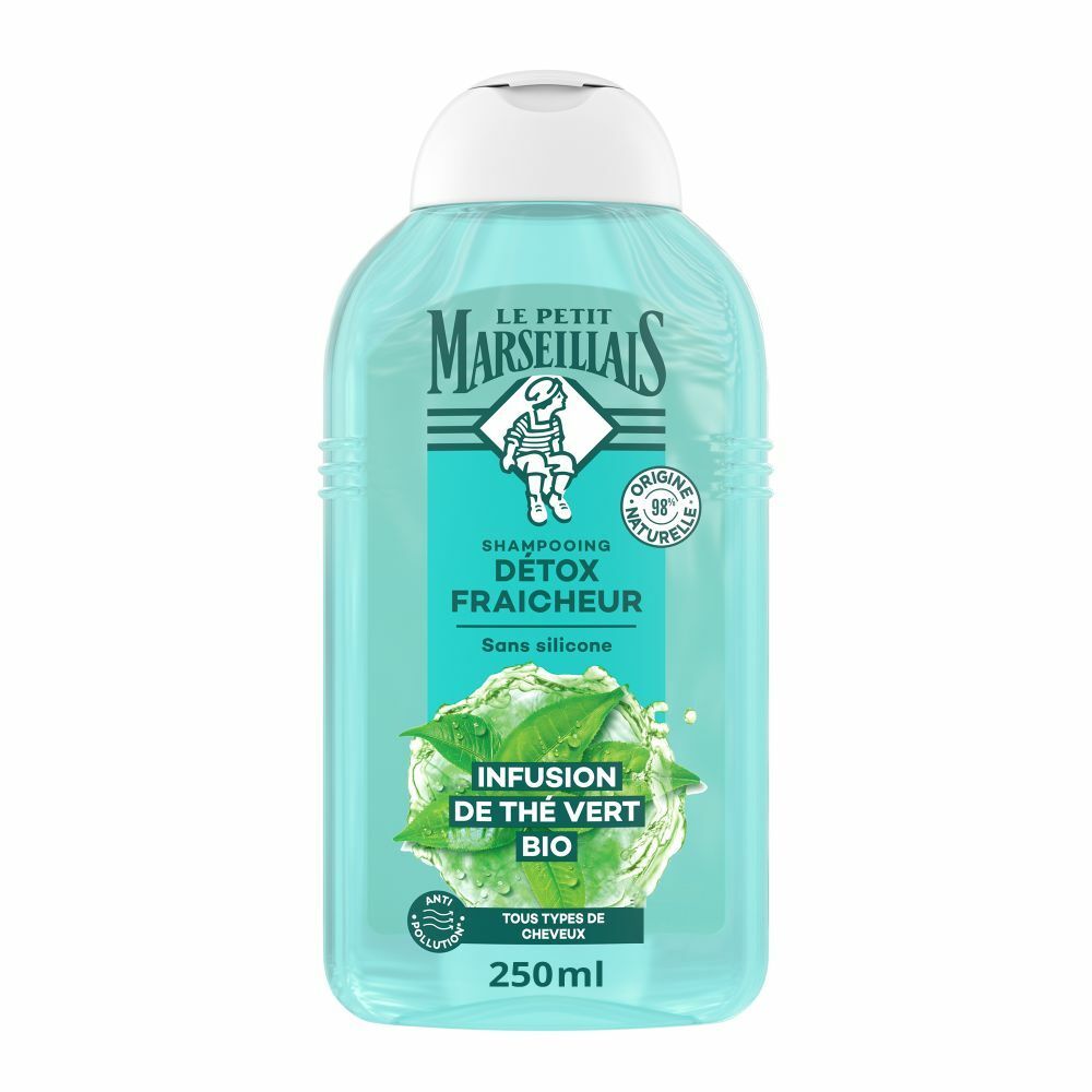 Le Petit Marseillais Shampooing infusion Détox thym et thé vert Bio - Le flacon de 250 ml