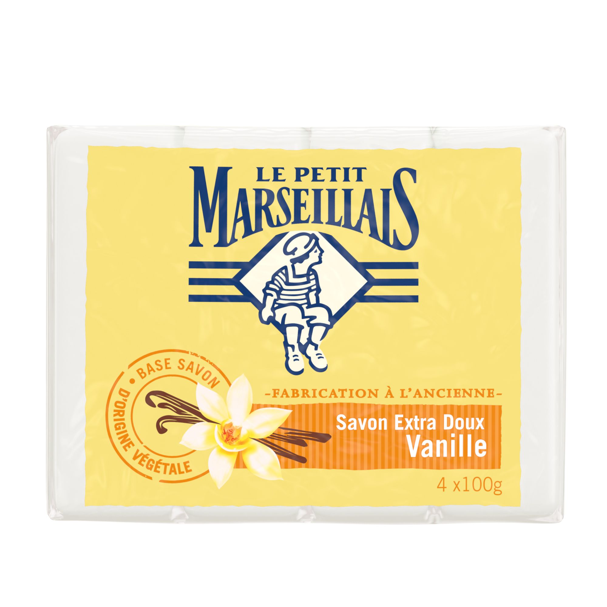 Le Petit Marseillais Set de 4 Savons Extra Doux Vanille 100 g