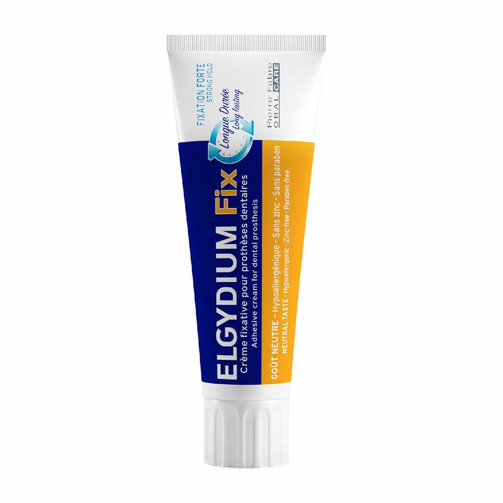 Elgydium Fix- Creme fixactive prothèse dentaire - fixation forte 45g