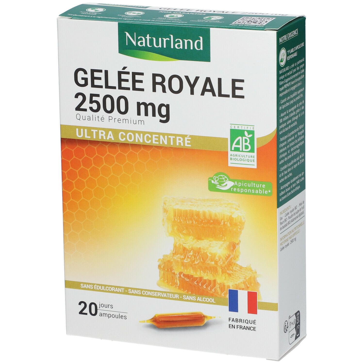 Naturland Gelée Royale 2500 mg Bio Ampoules