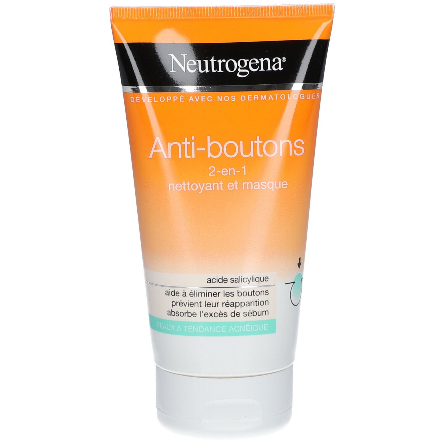 Neutrogena® Anti-boutons : 2-en-1 nettoyant et masque