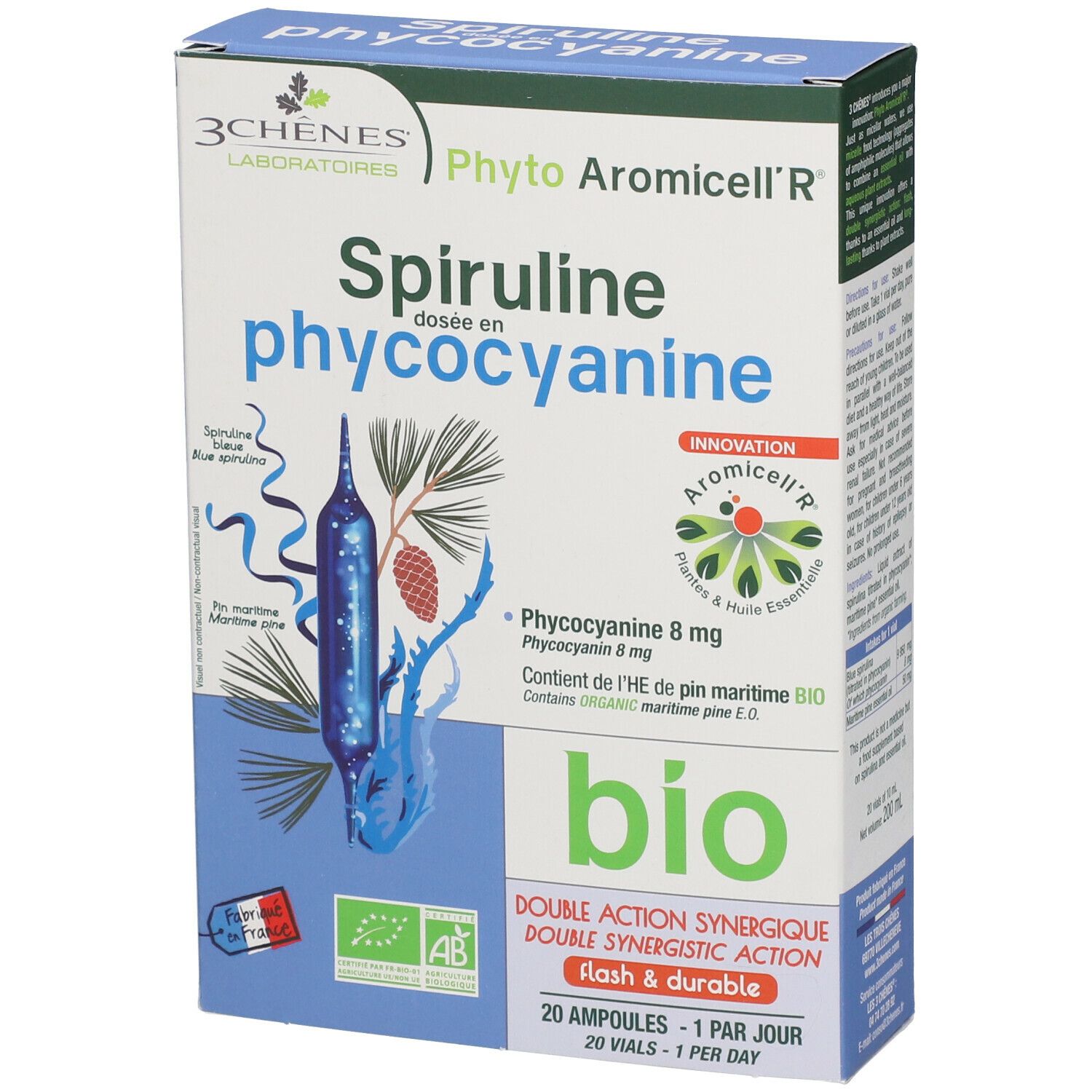 3 Chênes Phyto Aromicell’R® Spiruline dosée en Phycocyanine