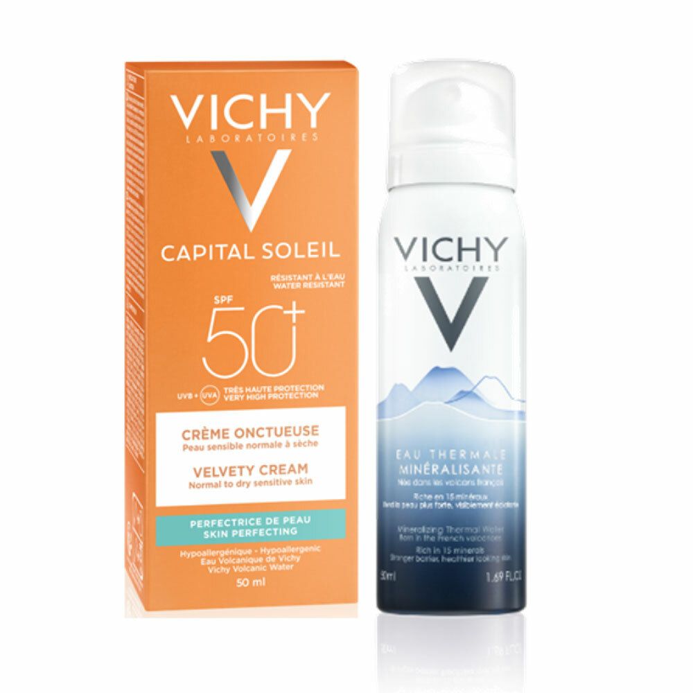 Vichy Capital Soleil Crème Onctueuse SPF 50+ + Eau Thermale Minéralisante