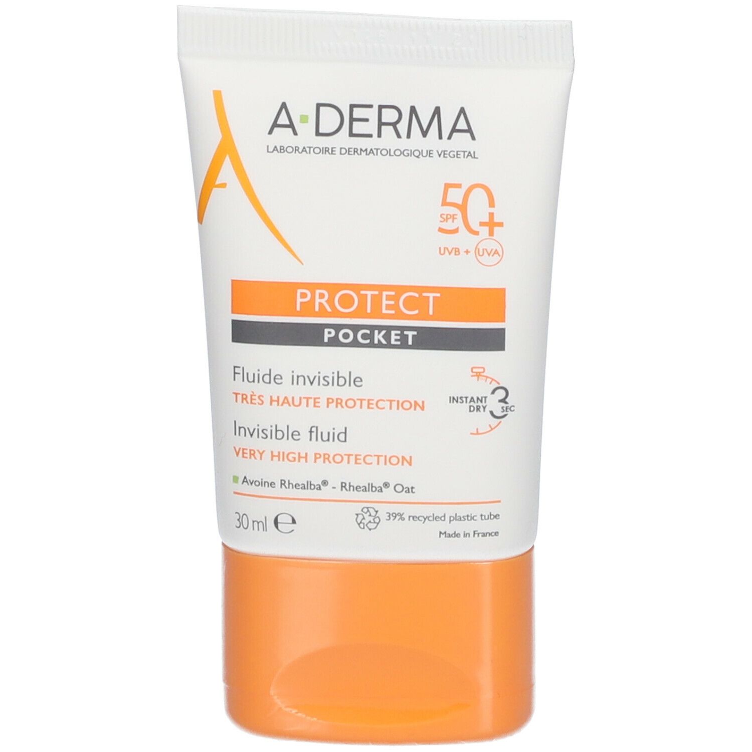 A-Derma Protect Fluide solaire visage invisible Pocket - Spf50+