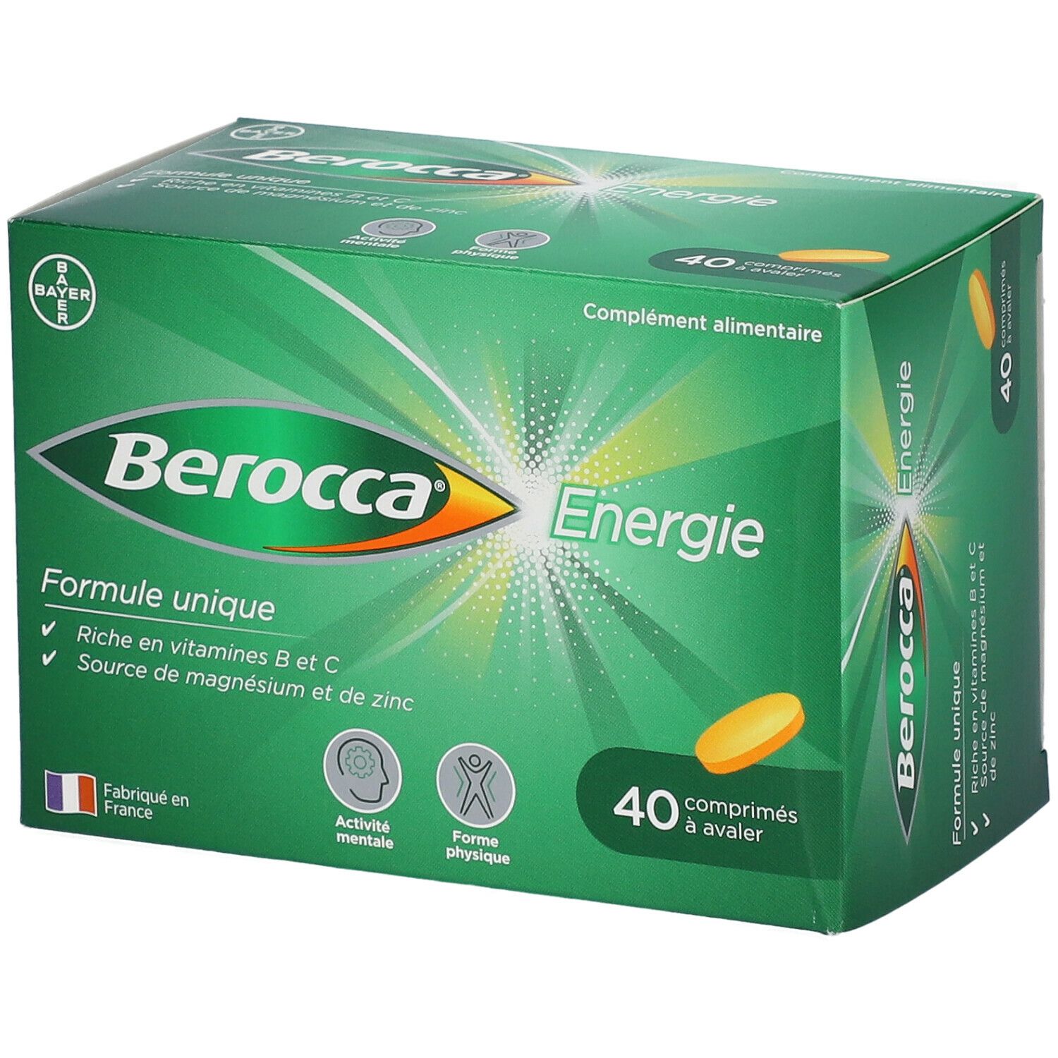 Berocca Energie Vitamine B et C, magnésium et Zinc 40 CPS Pellicules