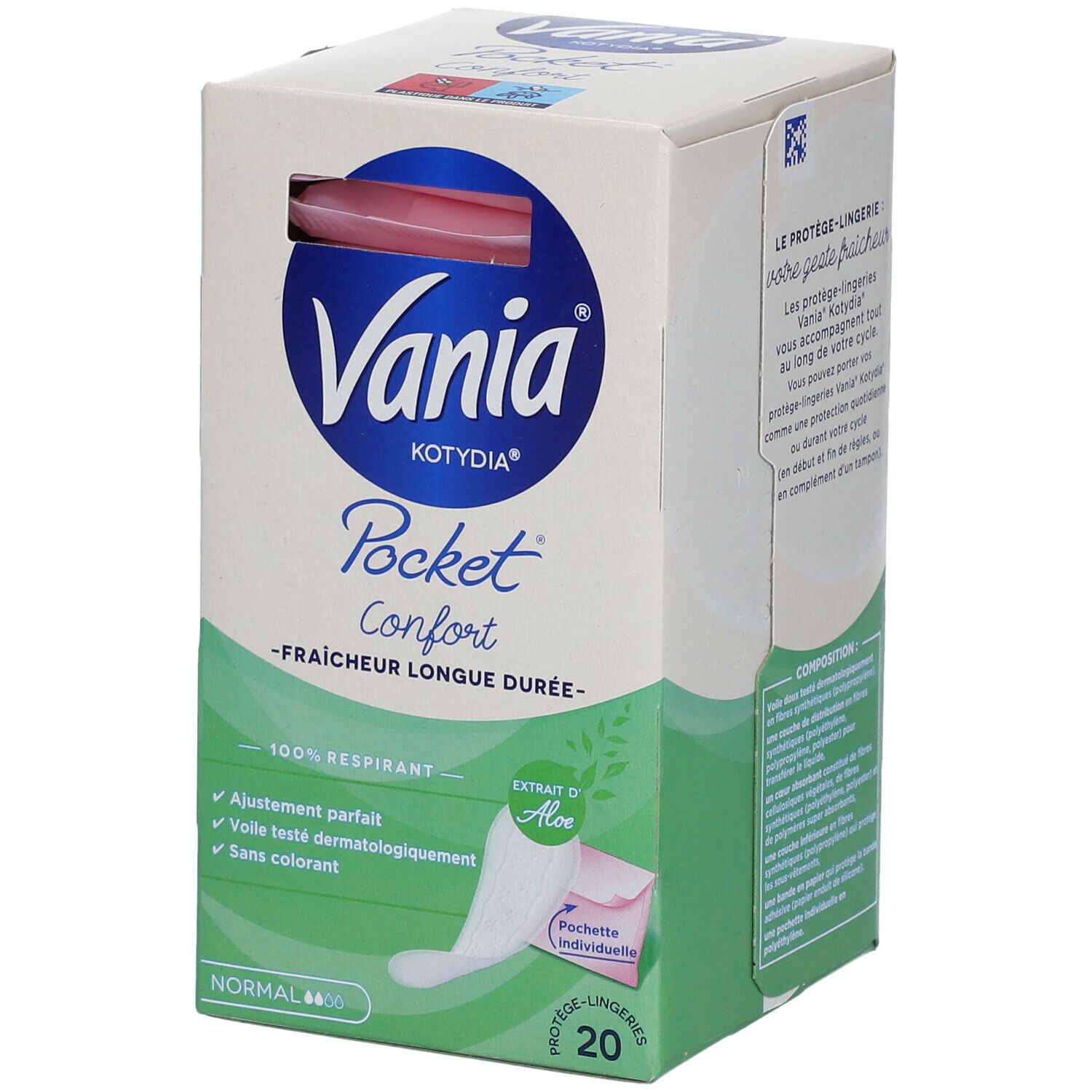 Vania® Kotydia® Pocket® Protège-lingerie Confort Normal Aloe Vera