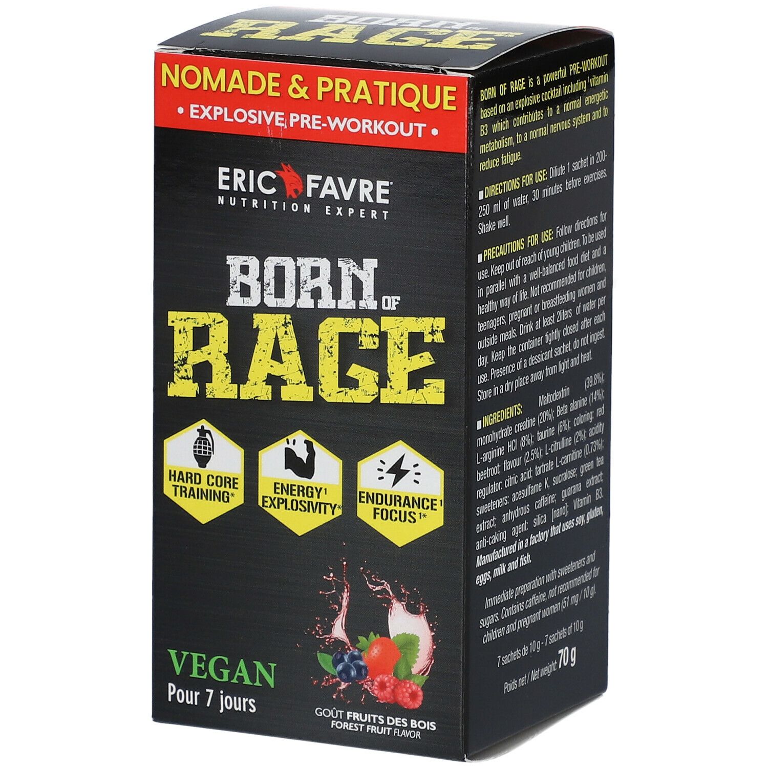 Eric Favre® Travel Box - Born of rage - Explosive Vegan Préworkout