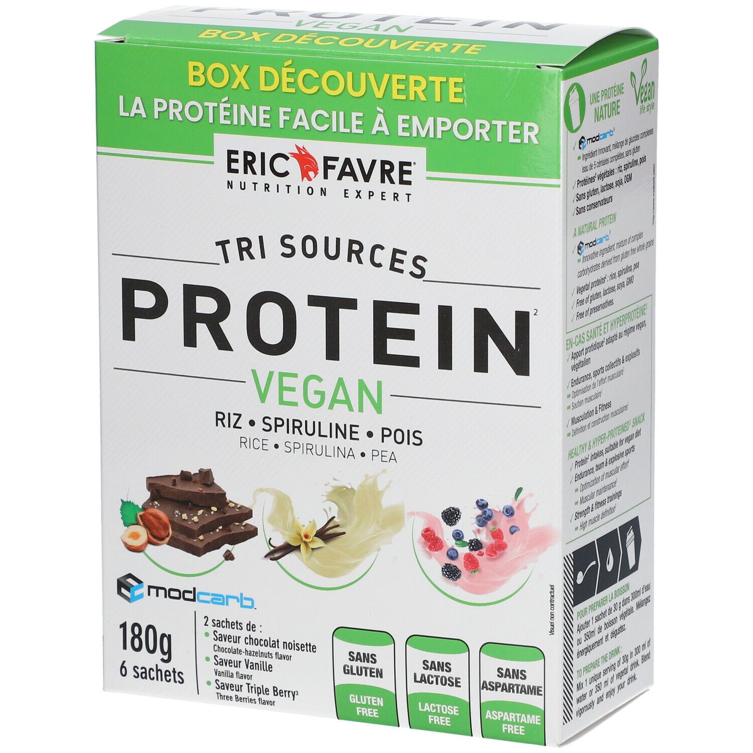 Eric Favre® Box découverte Protein Vegan Proteine végétale tri-source - (Choco-Noisette)