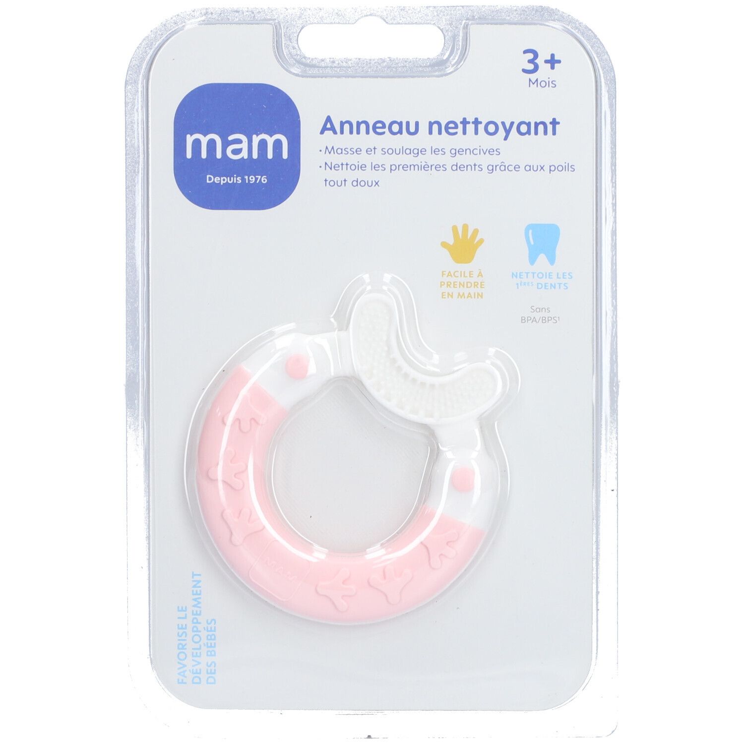 MAM ANNEAU DE DENTITION NETTOYANT - Anneau de dentition avec brosse à dents  douce intégrée 1 pc(s) - Redcare Pharmacie