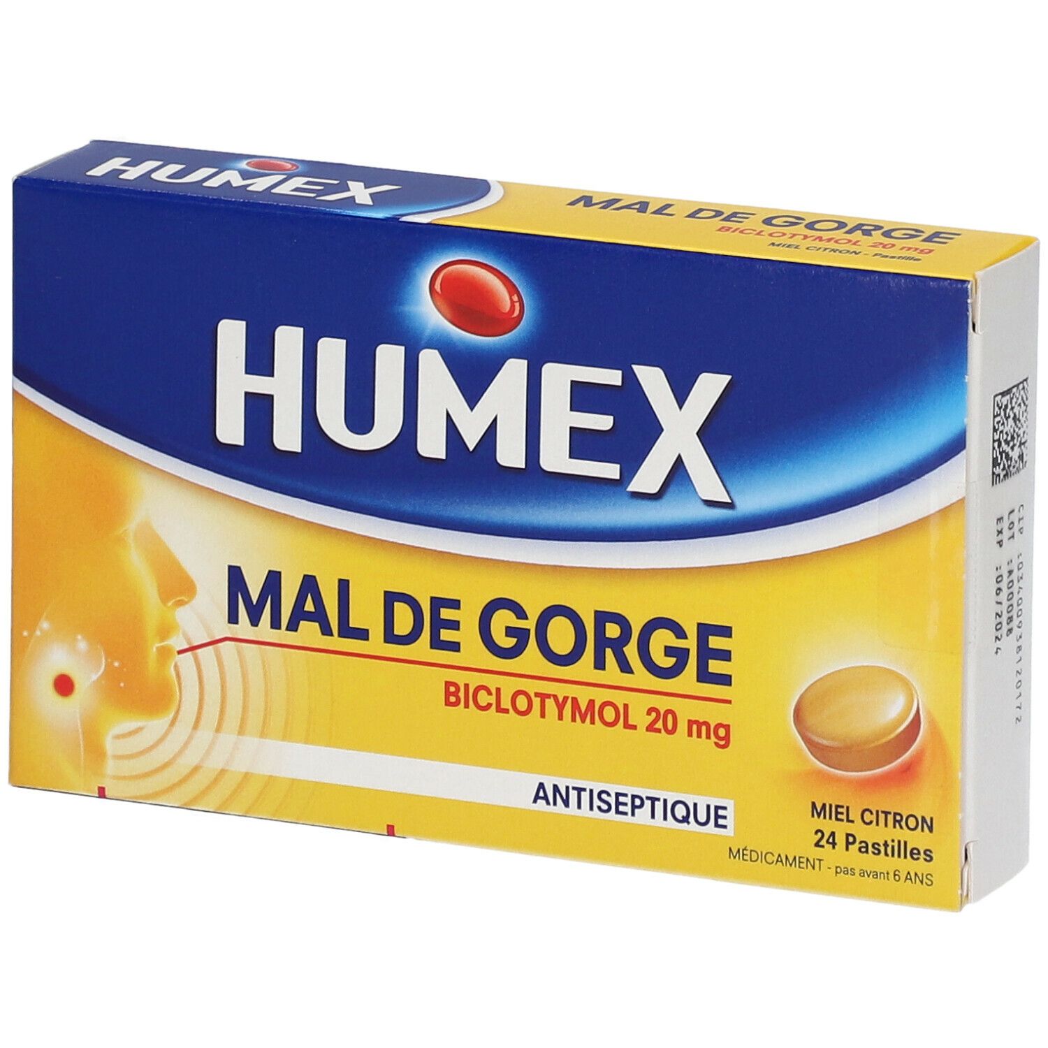Humex Mal de Gorge Miel Citron 20 mg